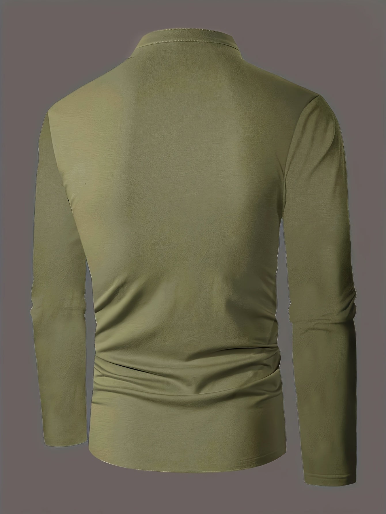 Men's Long-Sleeve Polo Shirt, Button-Up, Casual
