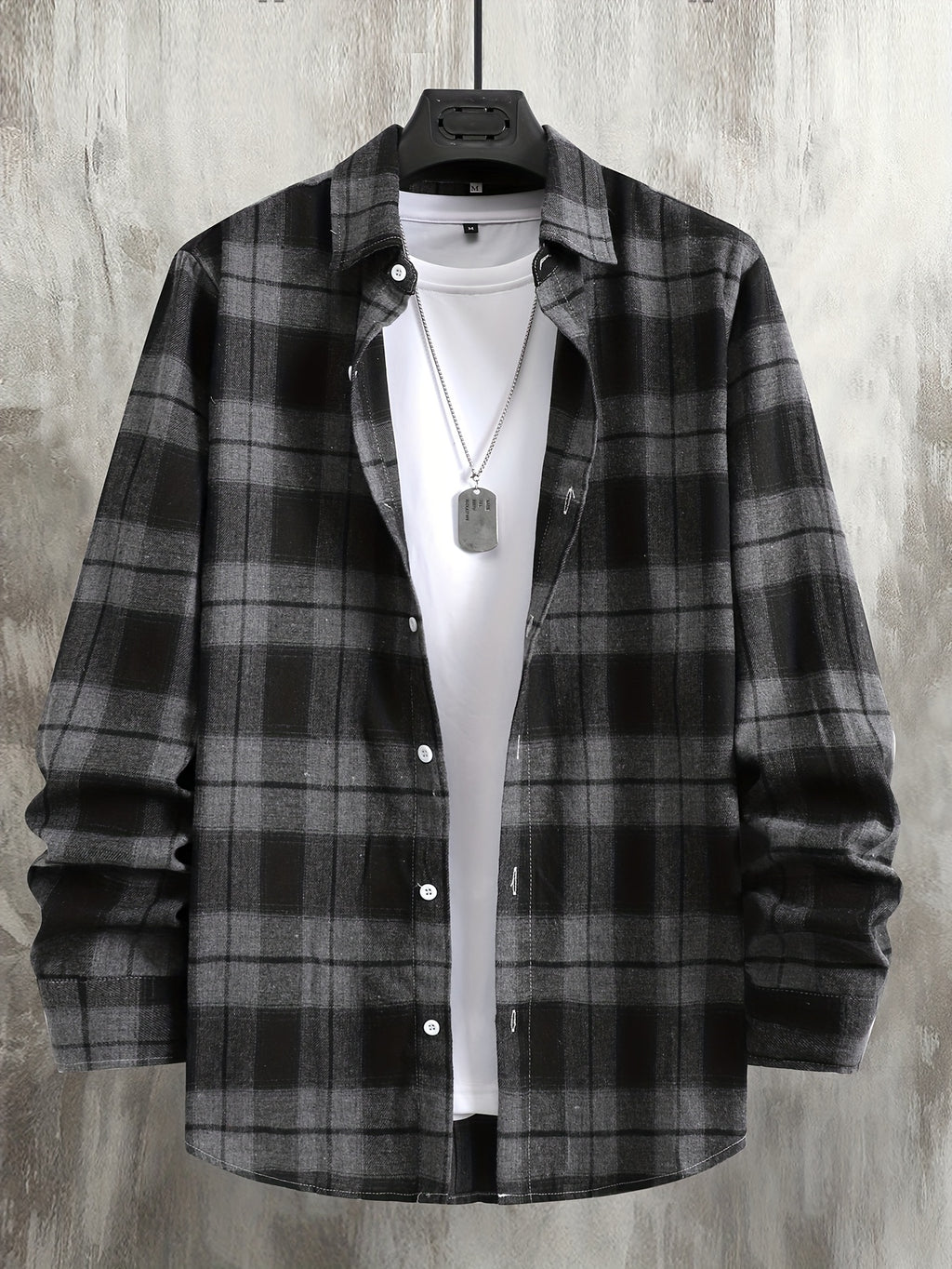 Men's Flannel Shirt, Loose-Fit Plaid, Long-Sleeve