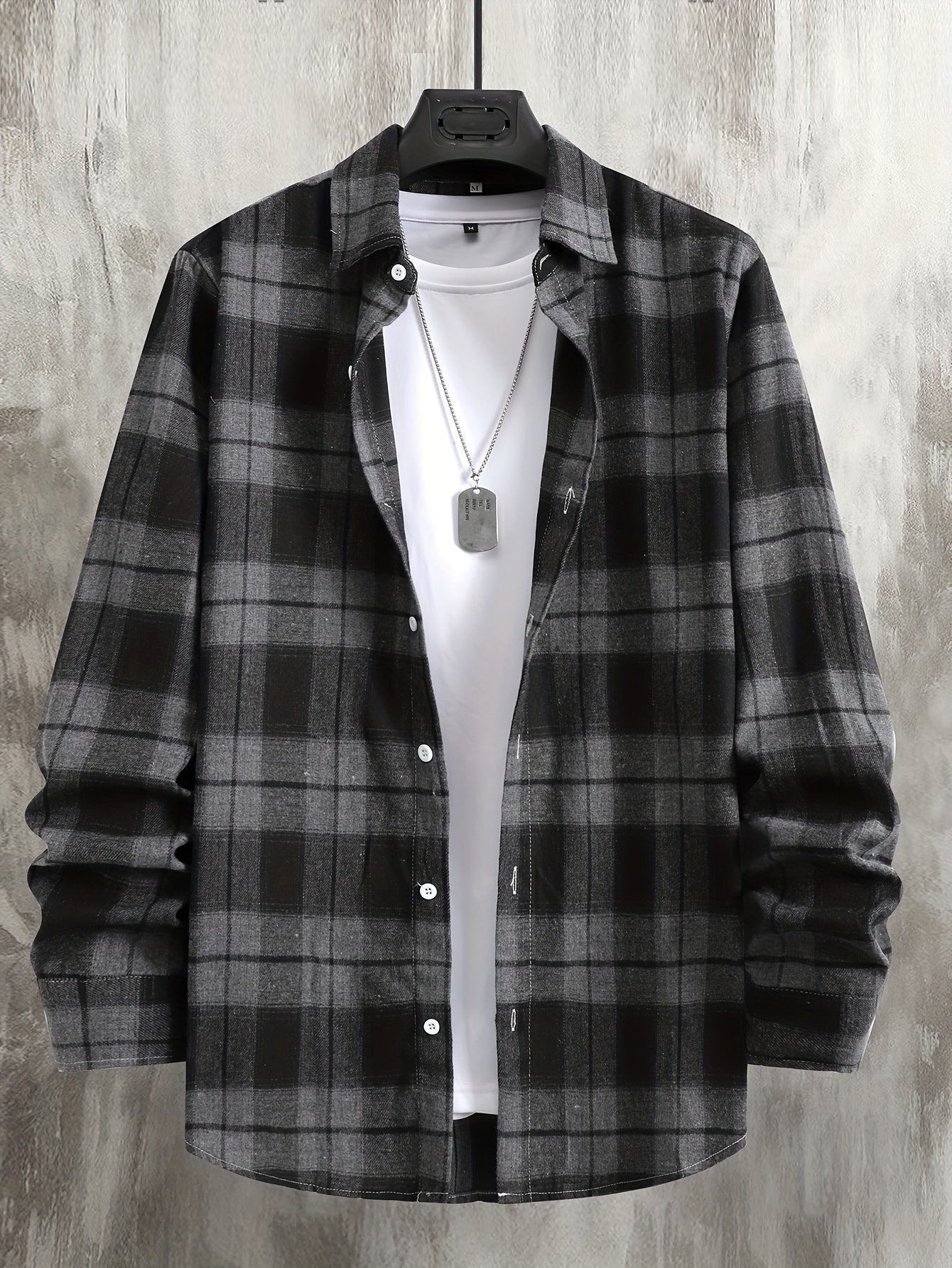 Men's Flannel Shirt, Loose-Fit Plaid, Long-Sleeve