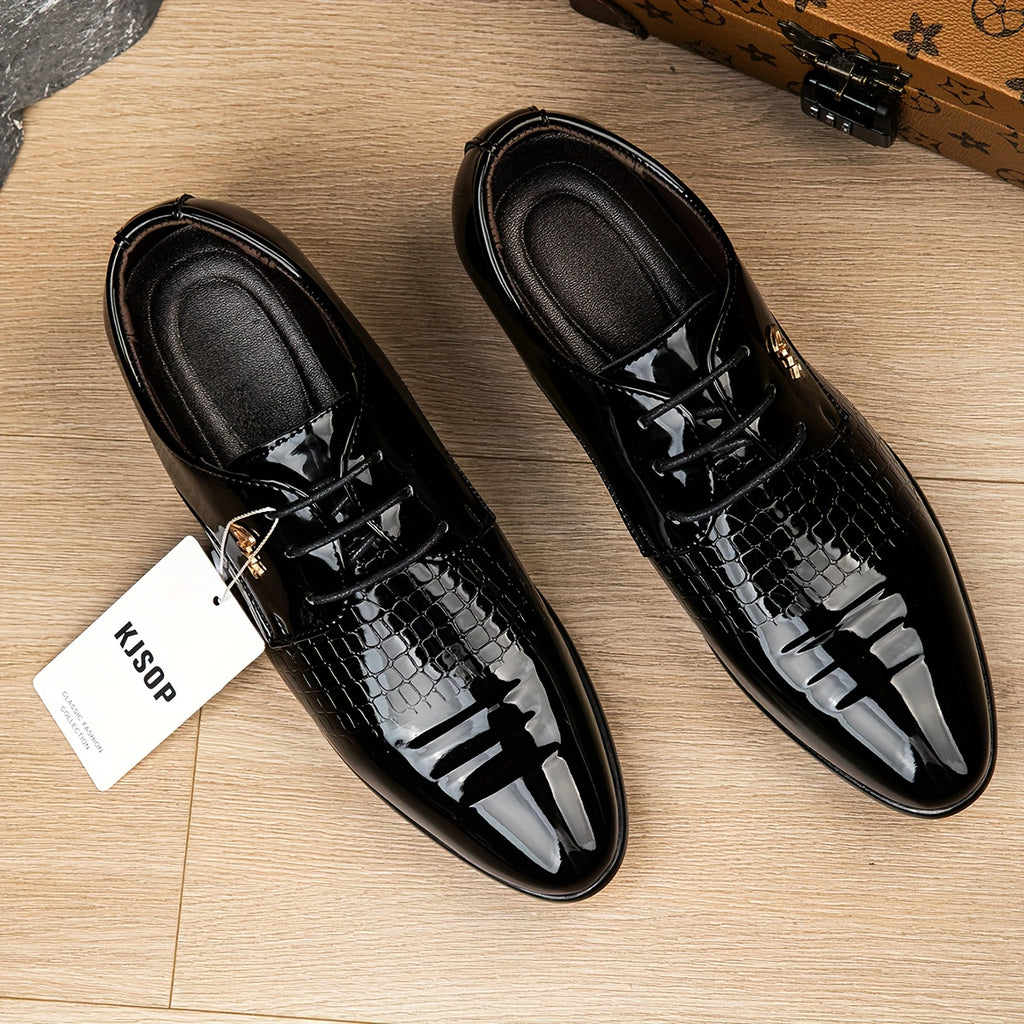 Men's Lace-Up Pointed-Toe Dress Loafers, British Style