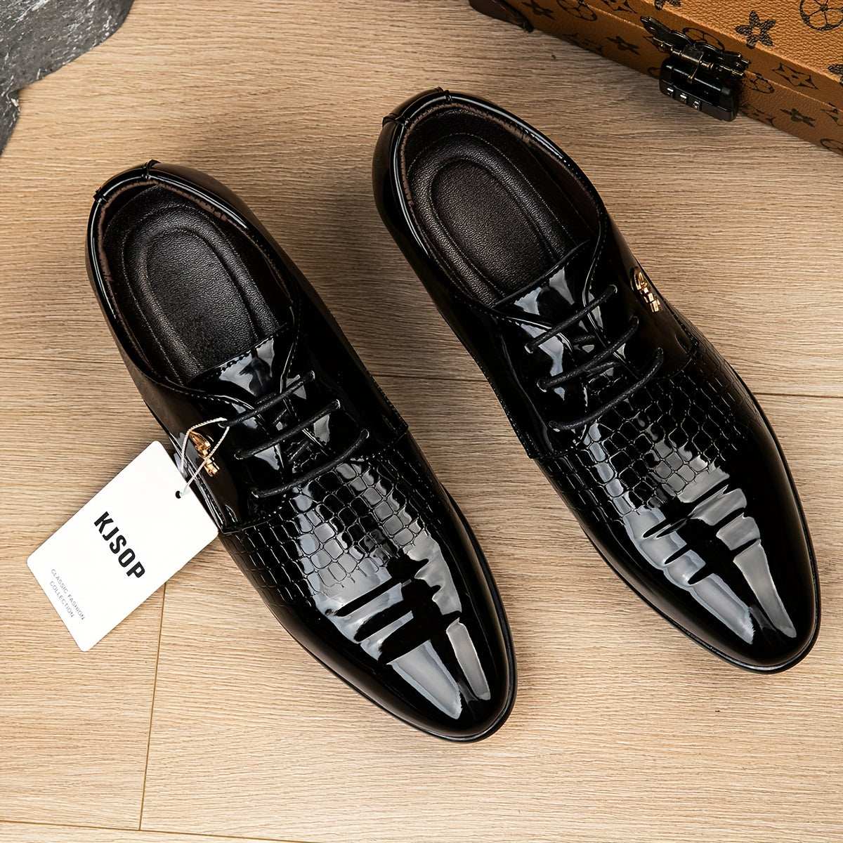 Men's Lace-Up Pointed-Toe Dress Loafers, British Style