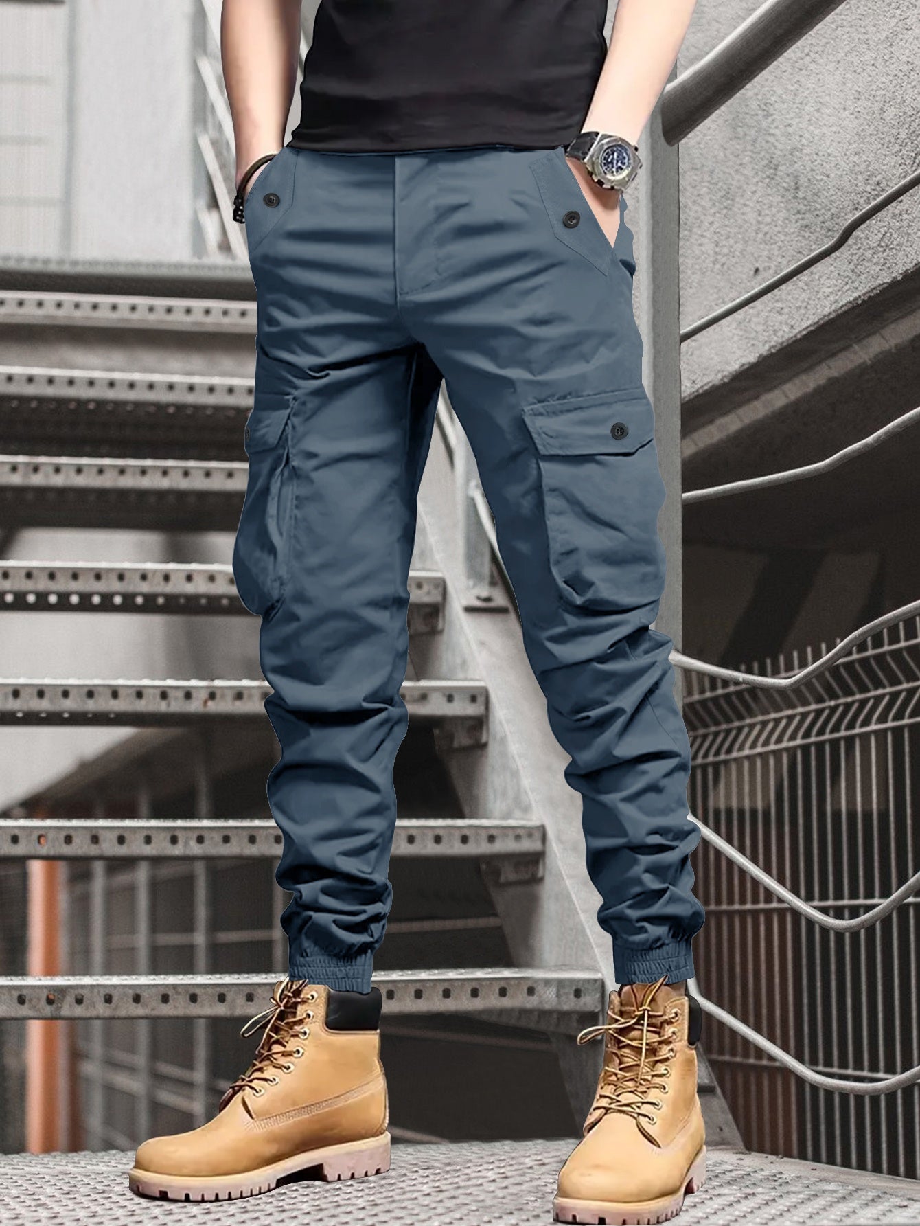 Men's Casual Ankle Pants, Drawstring, Tapered Lightweight