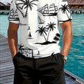 Men's Printed T-Shirt & Shorts Set, Tropical