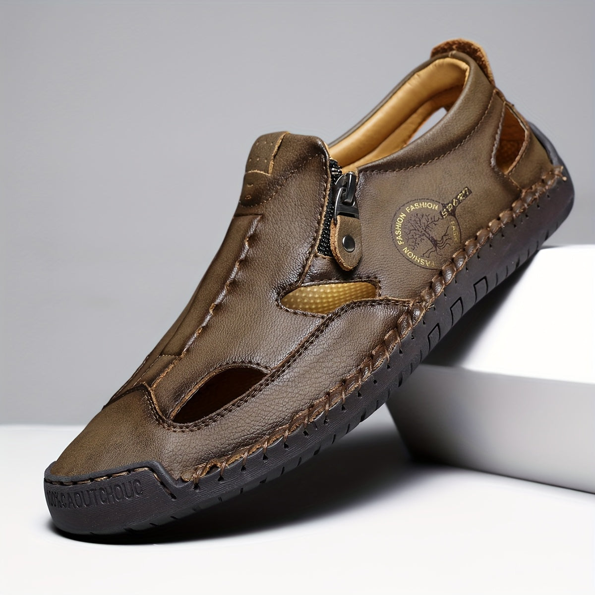 Men's Hand-Stitched Sandals, Non-Slip Outdoor