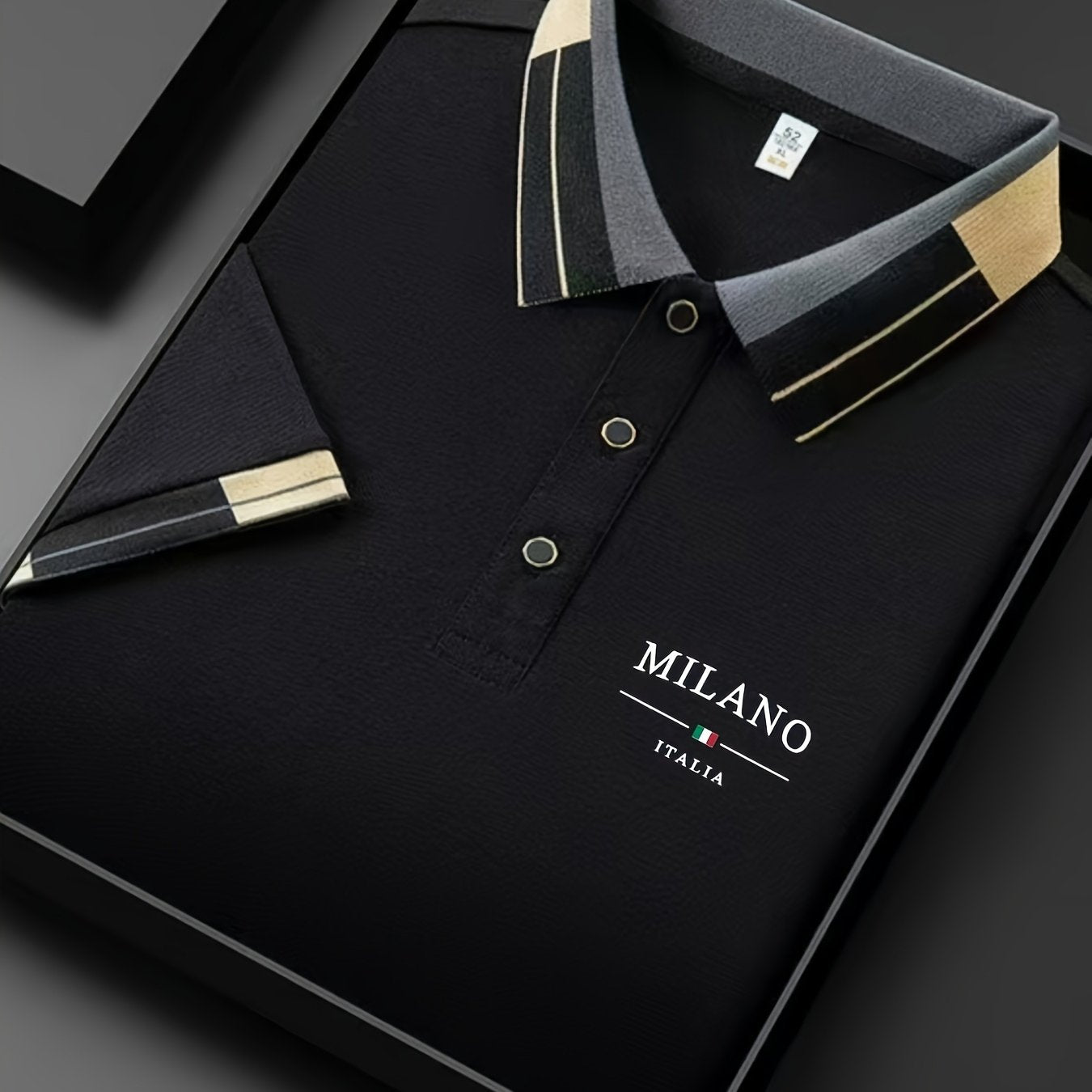 Men's Polo Shirt, Milano Print, Breathable Casual