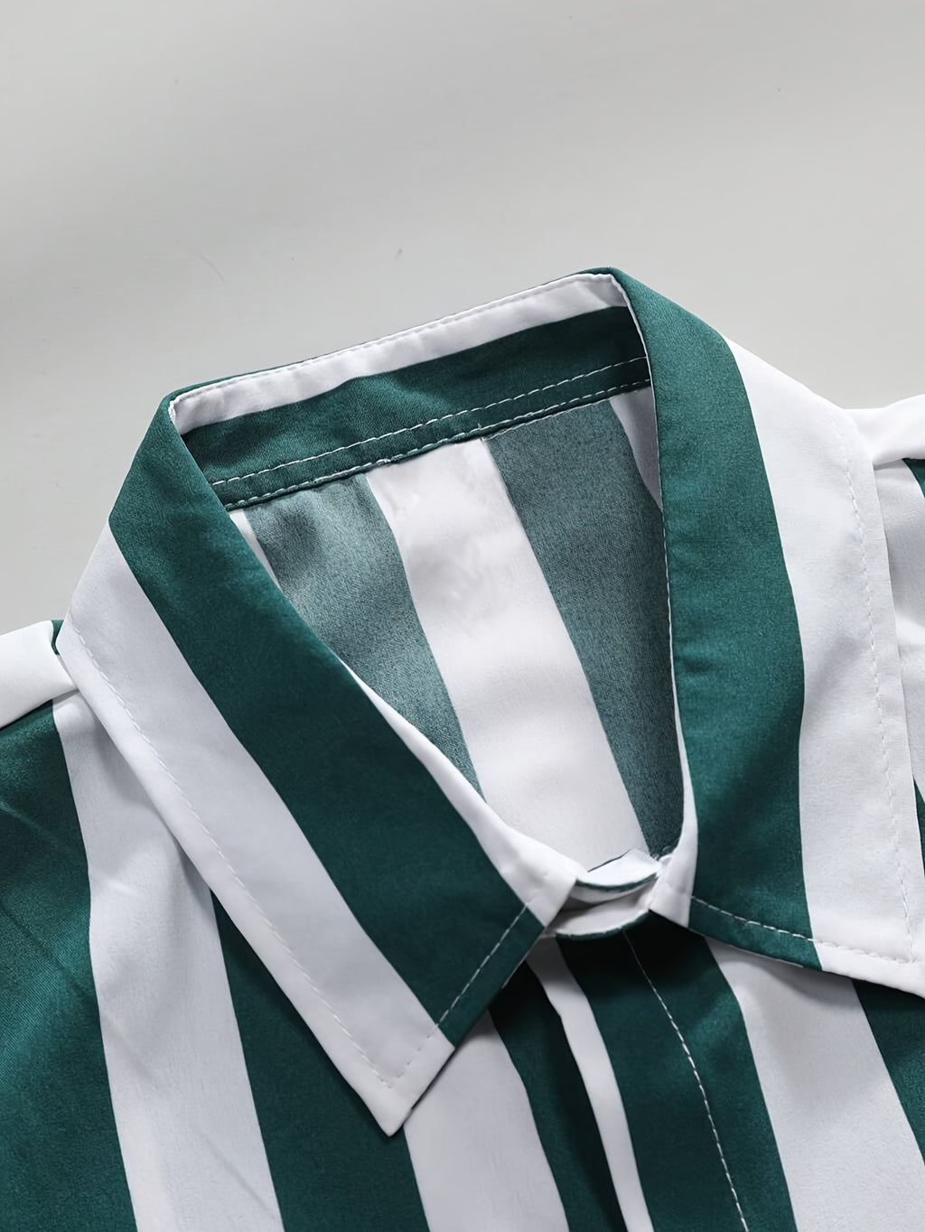 Men's Striped Button-Up Shirt, Casual Breathable
