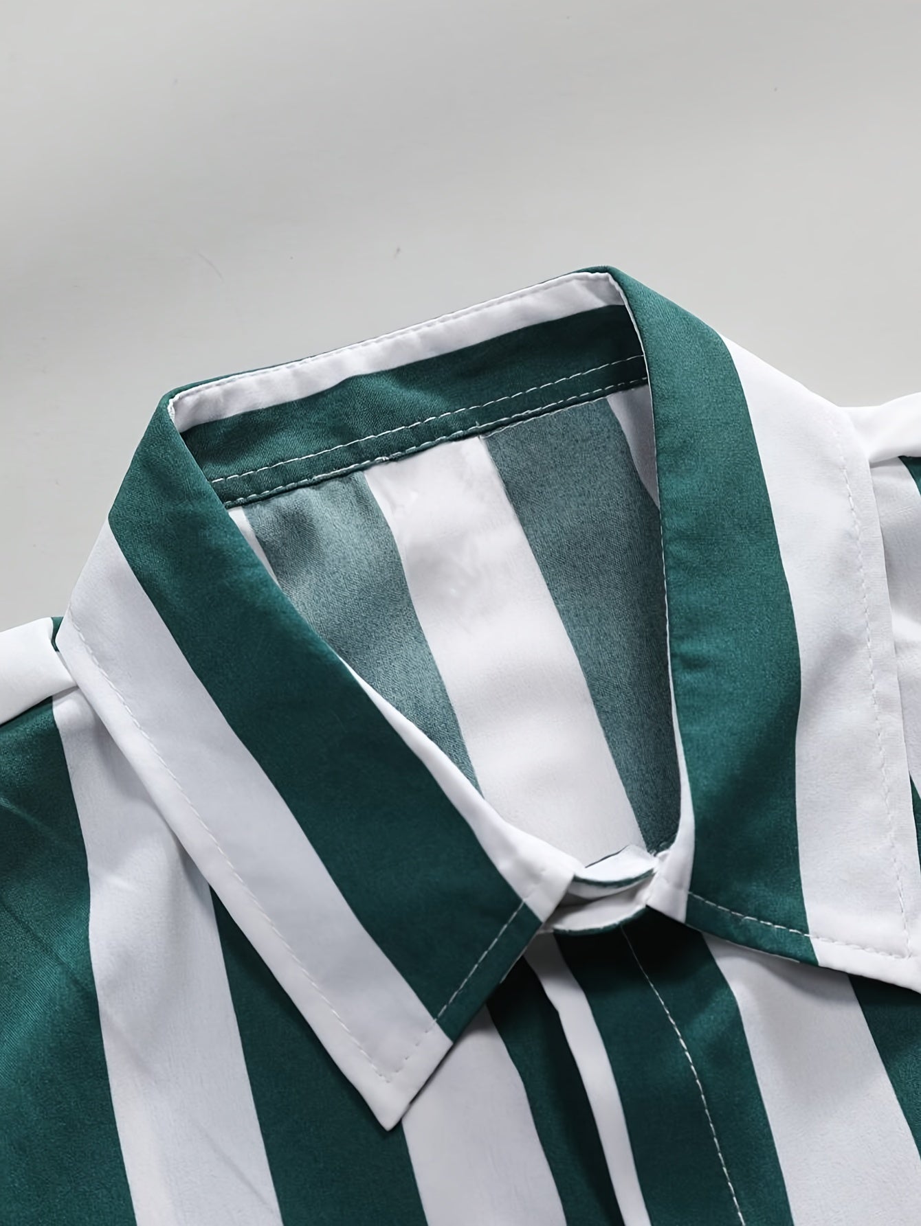 Men's Striped Button-Up Shirt, Casual Breathable