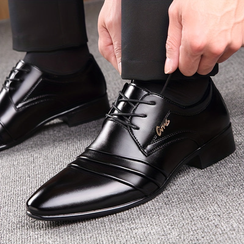Men's Lace-Up Pointed-Toe Dress Loafers, Low-Top