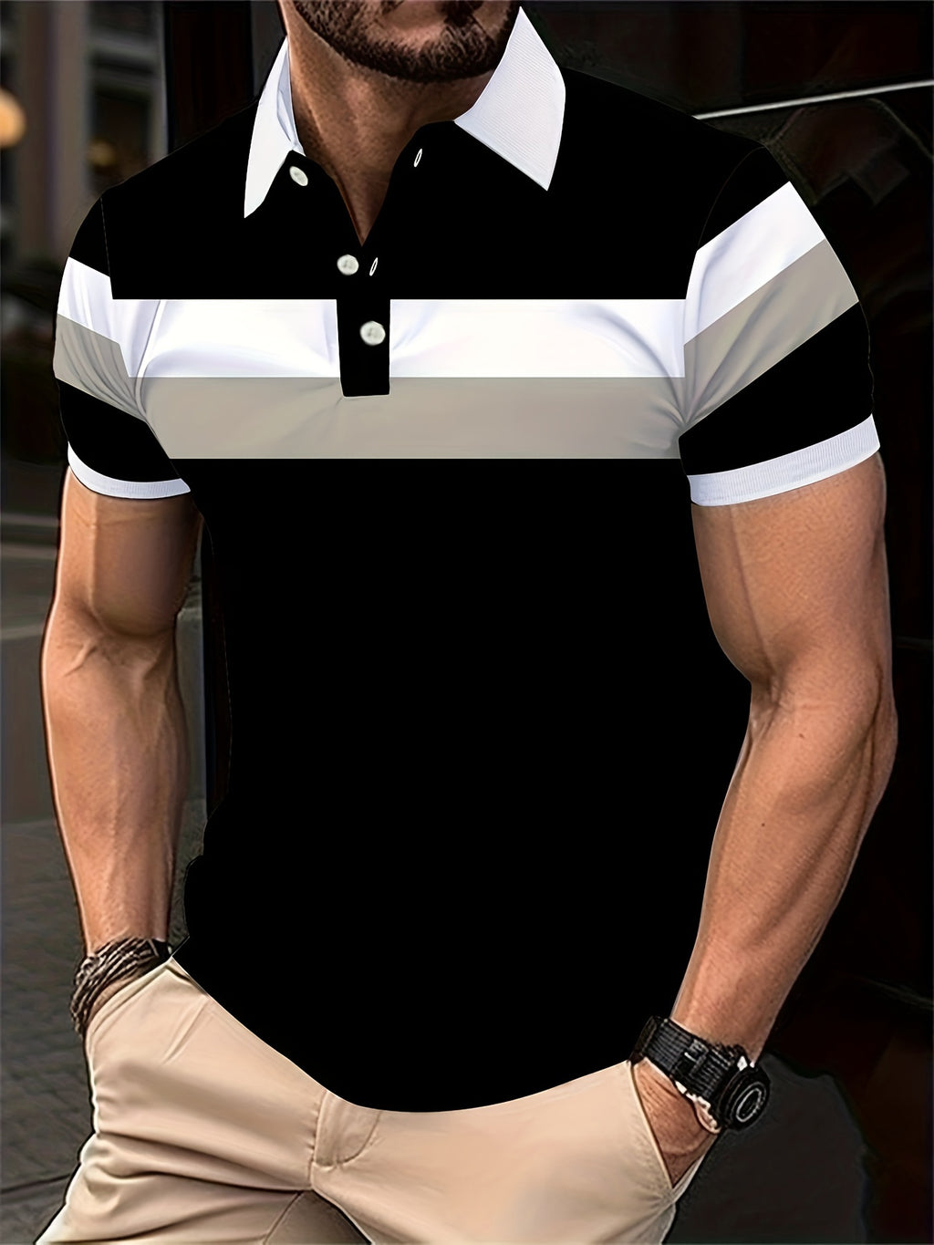 Men's Polo Shirt, Stand-Up Collar, Breathable