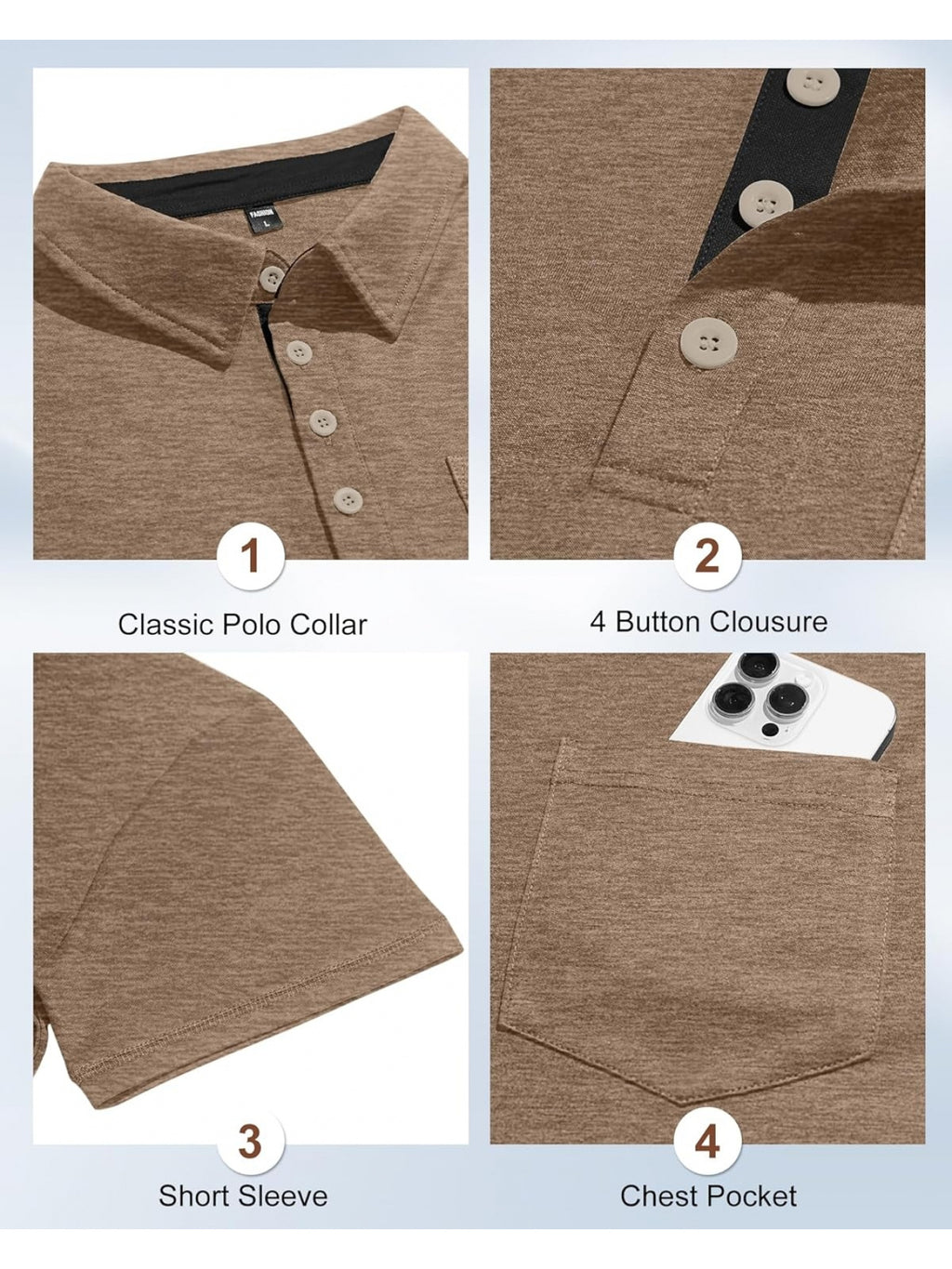 Men's Polo Shirt, Short-Sleeve, Chest Pocket