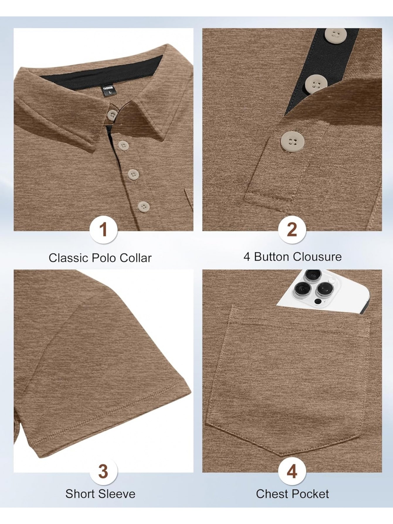 Men's Polo Shirt, Short-Sleeve, Chest Pocket