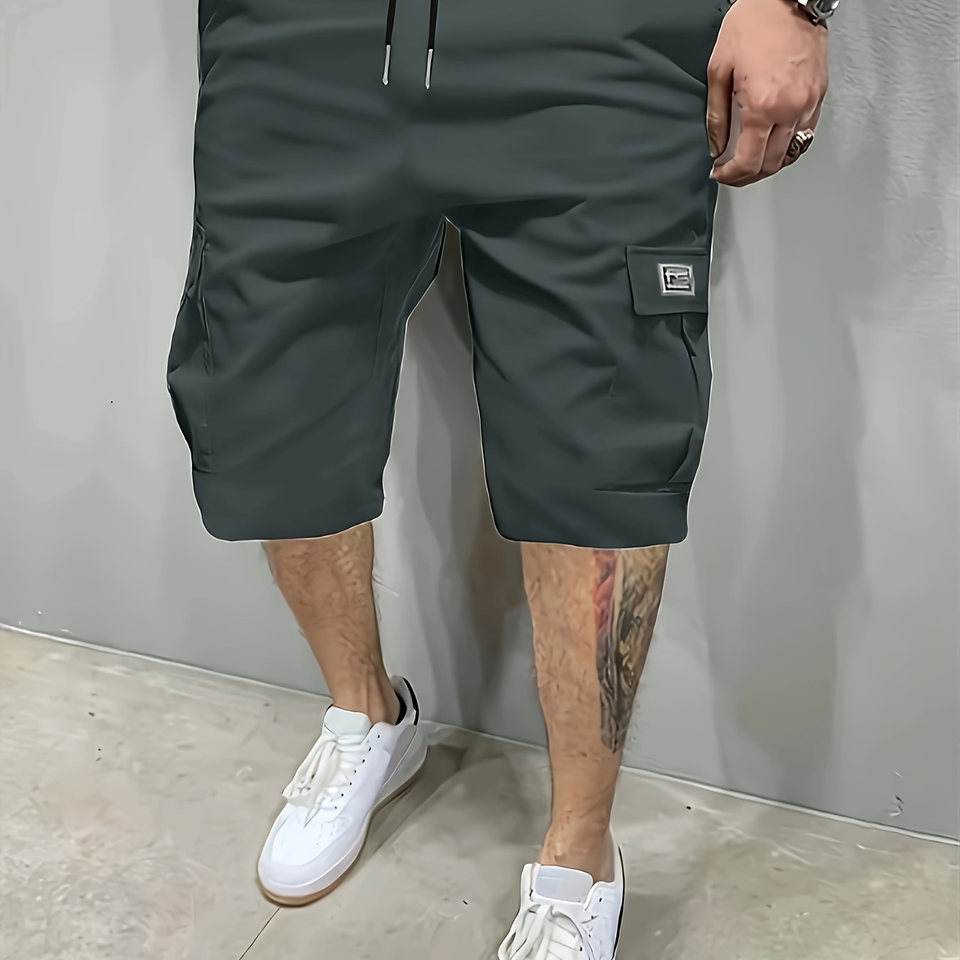 Men's Cargo Shorts, Loose Athletic Mid-Length, Summer Casual