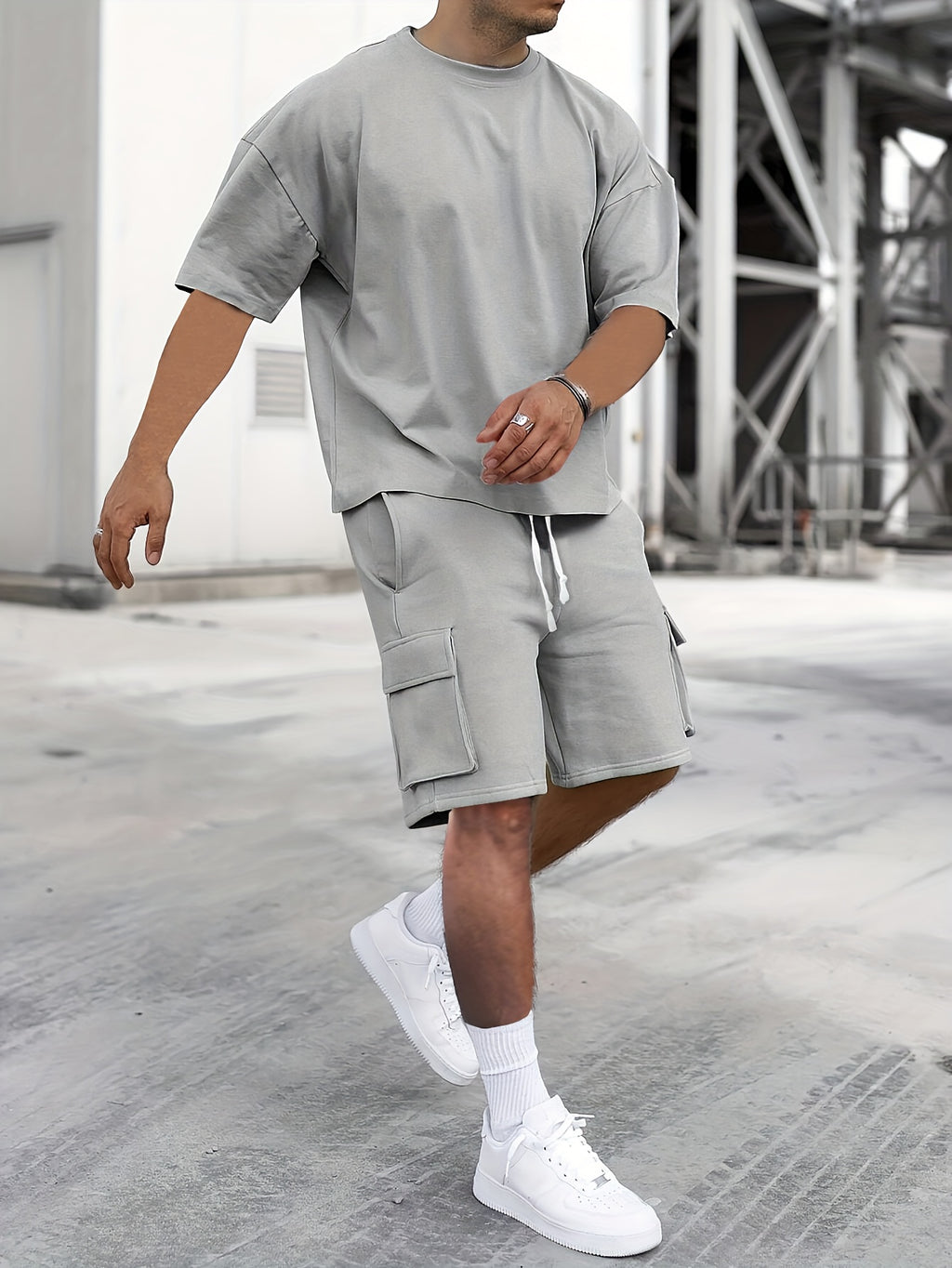 Men's Sport Shorts Set, Casual Two-Piece