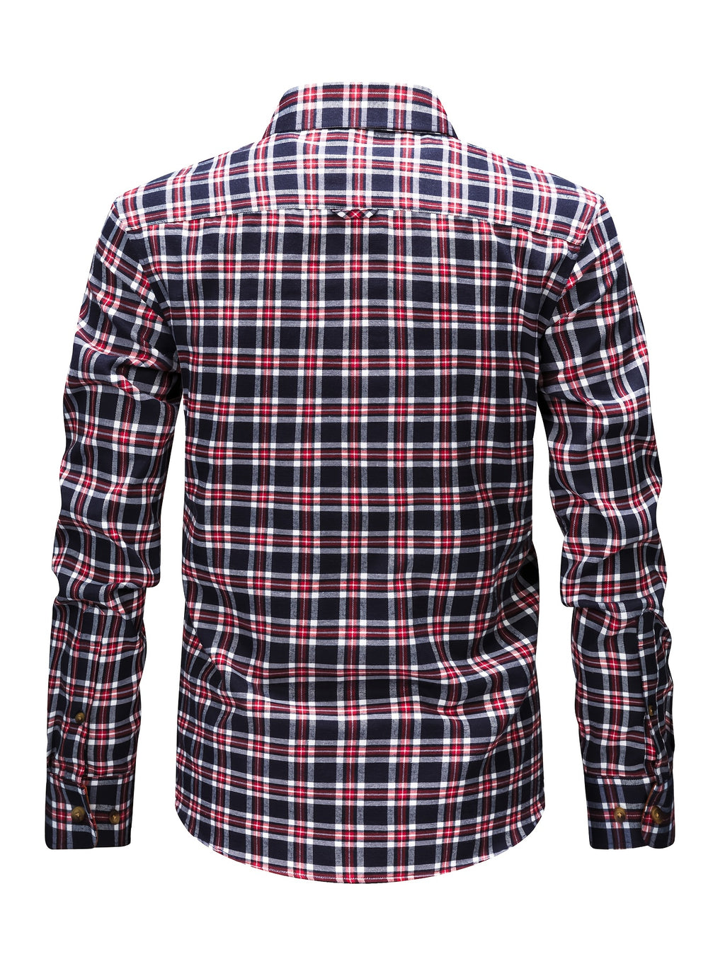 Men's Brushed Plaid Shirt, Dual-Tone, Long-Sleeve