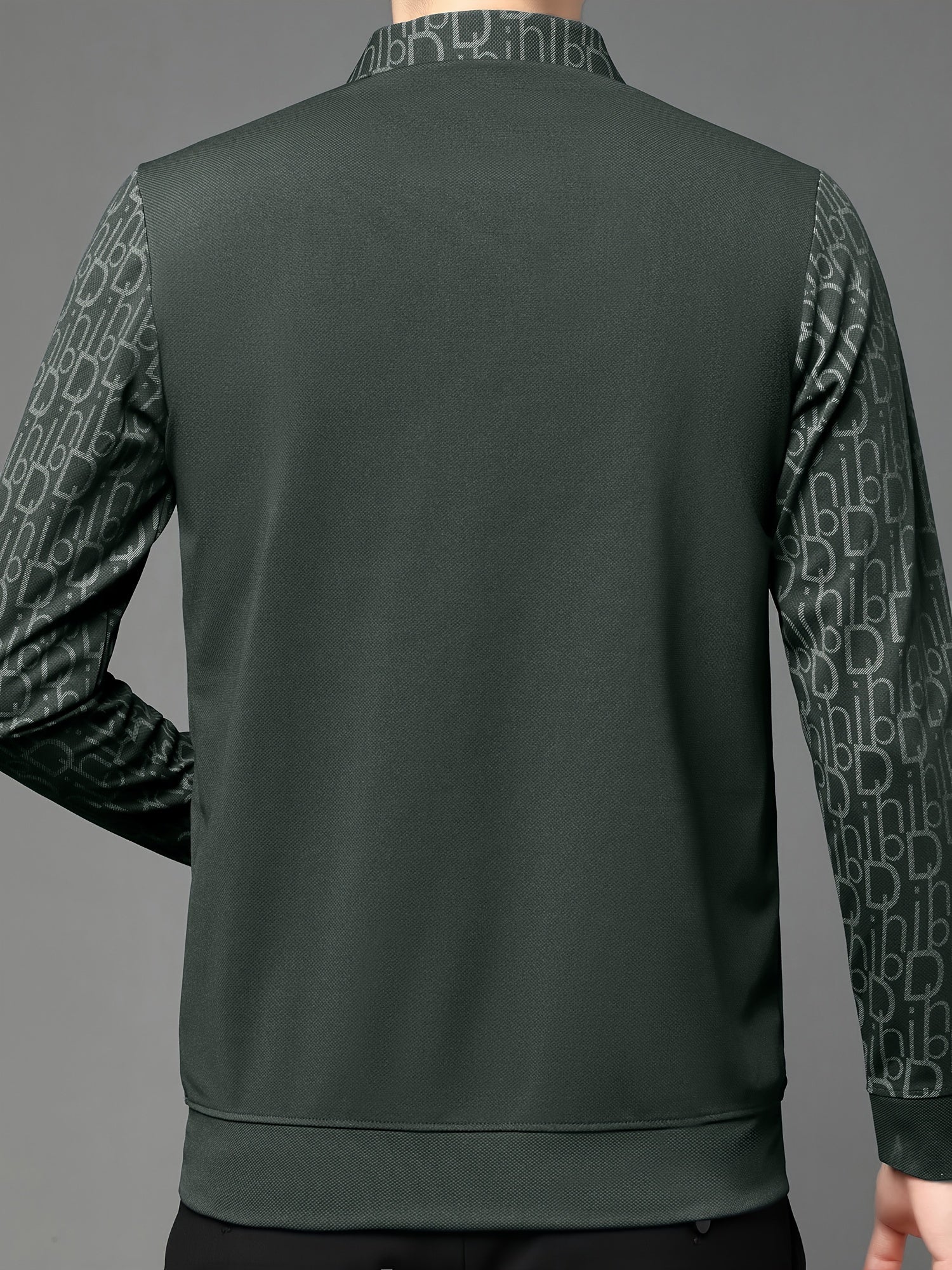 Men's Long-Sleeve Polo Shirt, Layered-Look Lapel