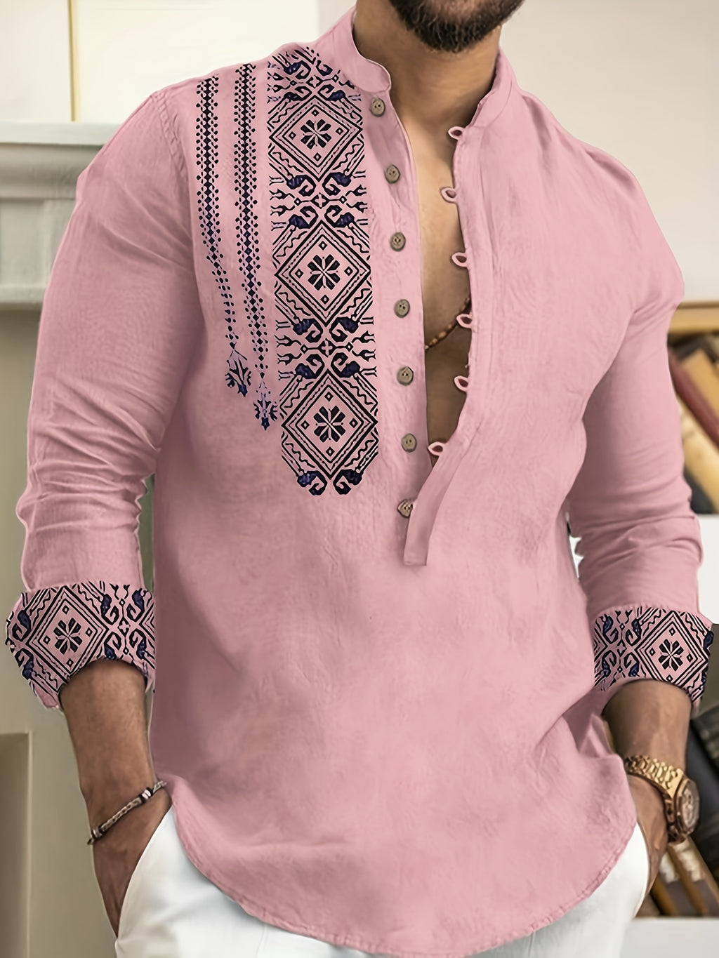 Men's Henley Shirt, Long-Sleeve, Button Placket