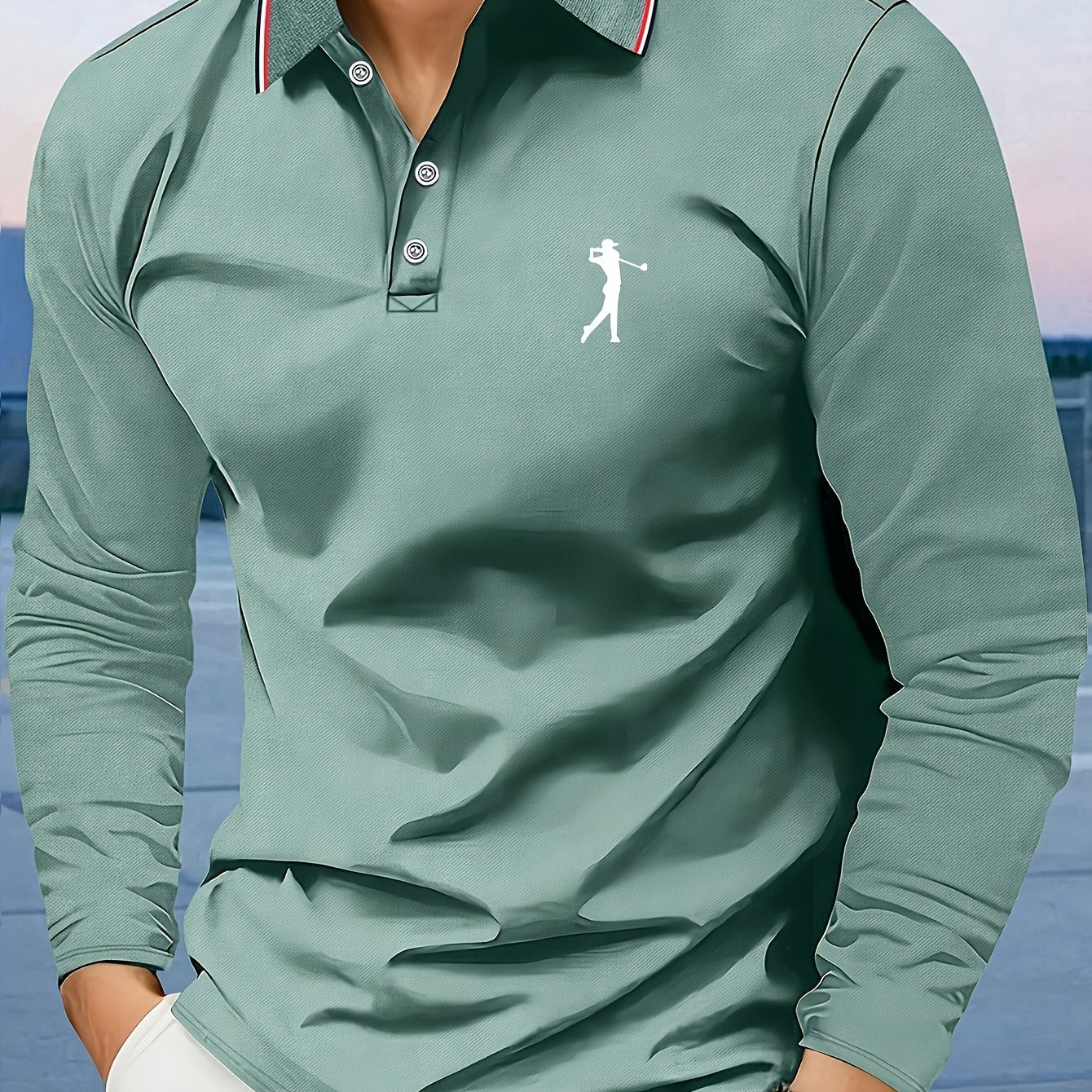 Men's Long-Sleeve Shirt, Printed, Collared Breathable