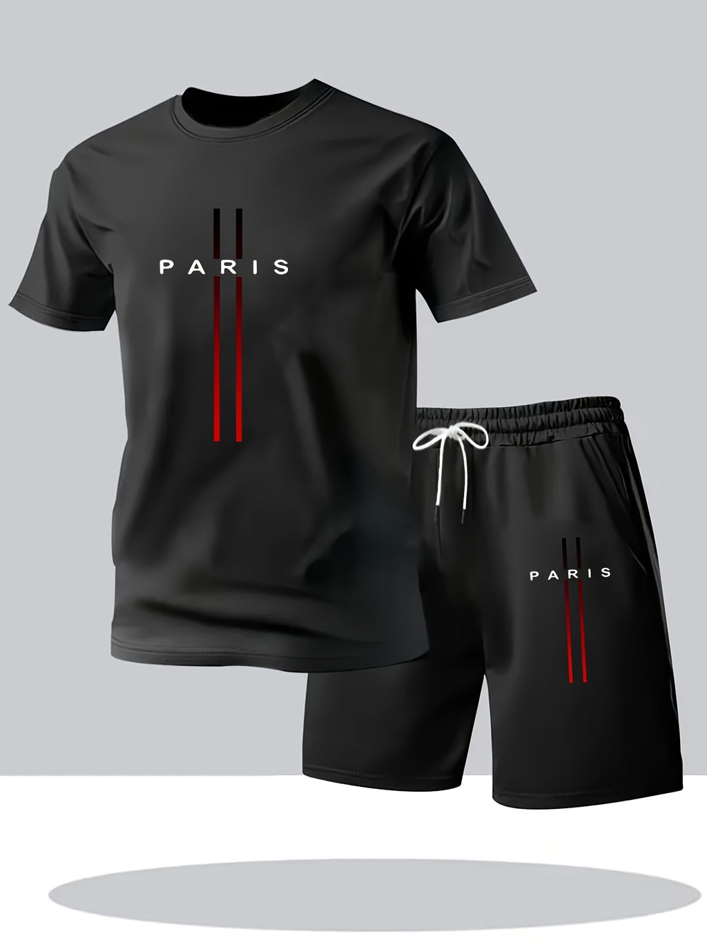 Men's Printed T-Shirt & Shorts Set, Short-Sleeve
