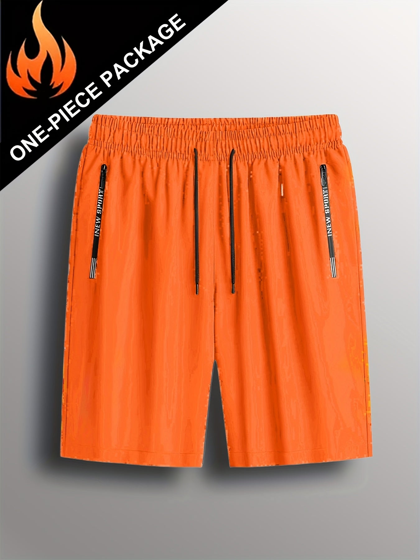 Men's Gym Shorts, Stretch Breathable, Zip Pockets