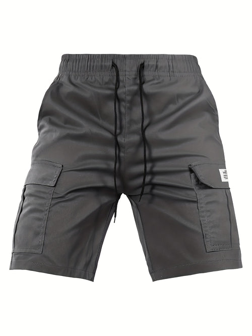 Men's Cargo Shorts, Elastic Waist Drawstring, Large Pockets