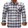 Men's Brushed Plaid Shirt, Dual-Tone, Long-Sleeve