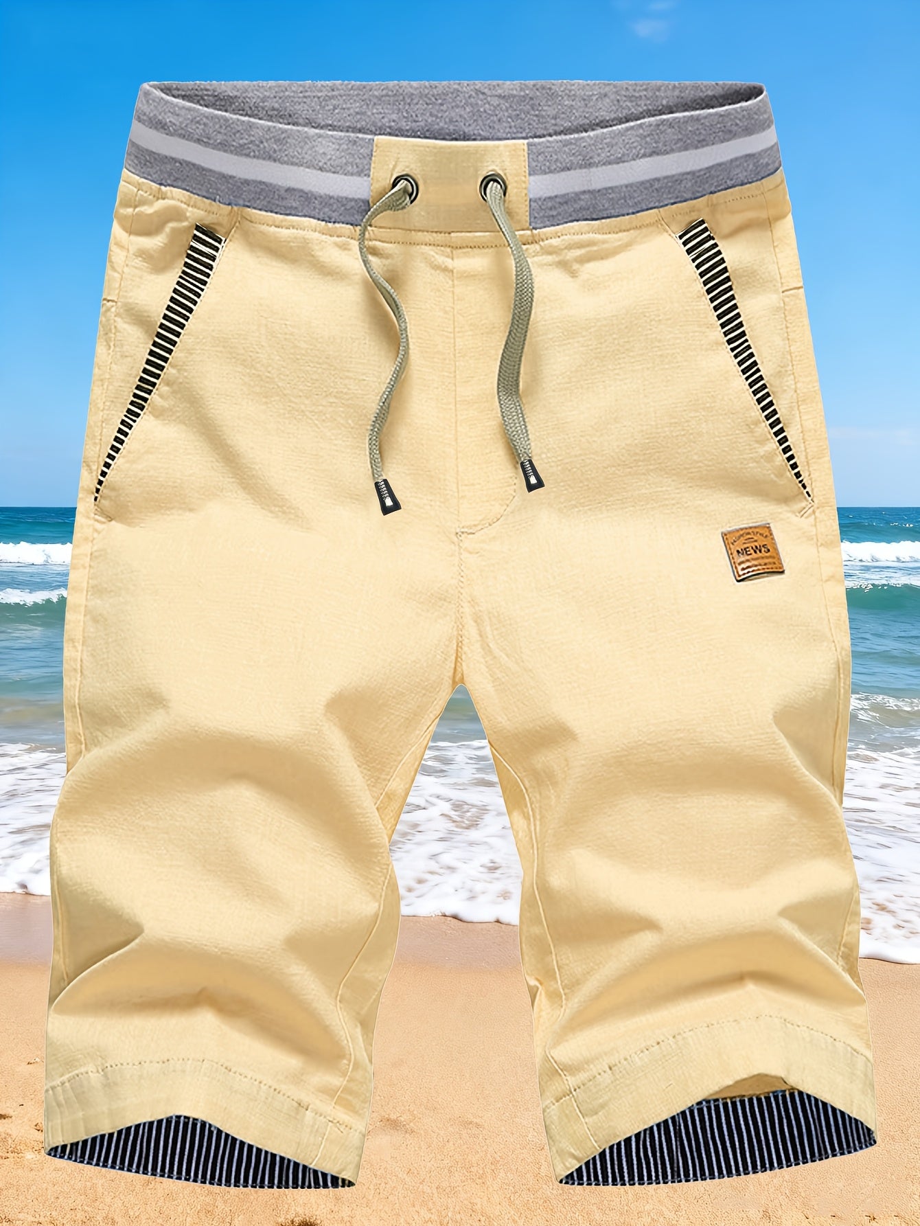 Men's Sports Shorts, Color-Block, Drawstring with Pockets