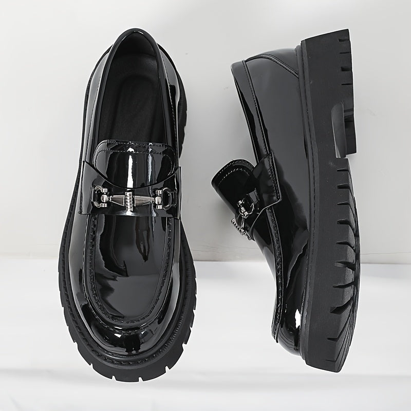 Men's Chunky-Sole Dress Loafers, Height-Increasing