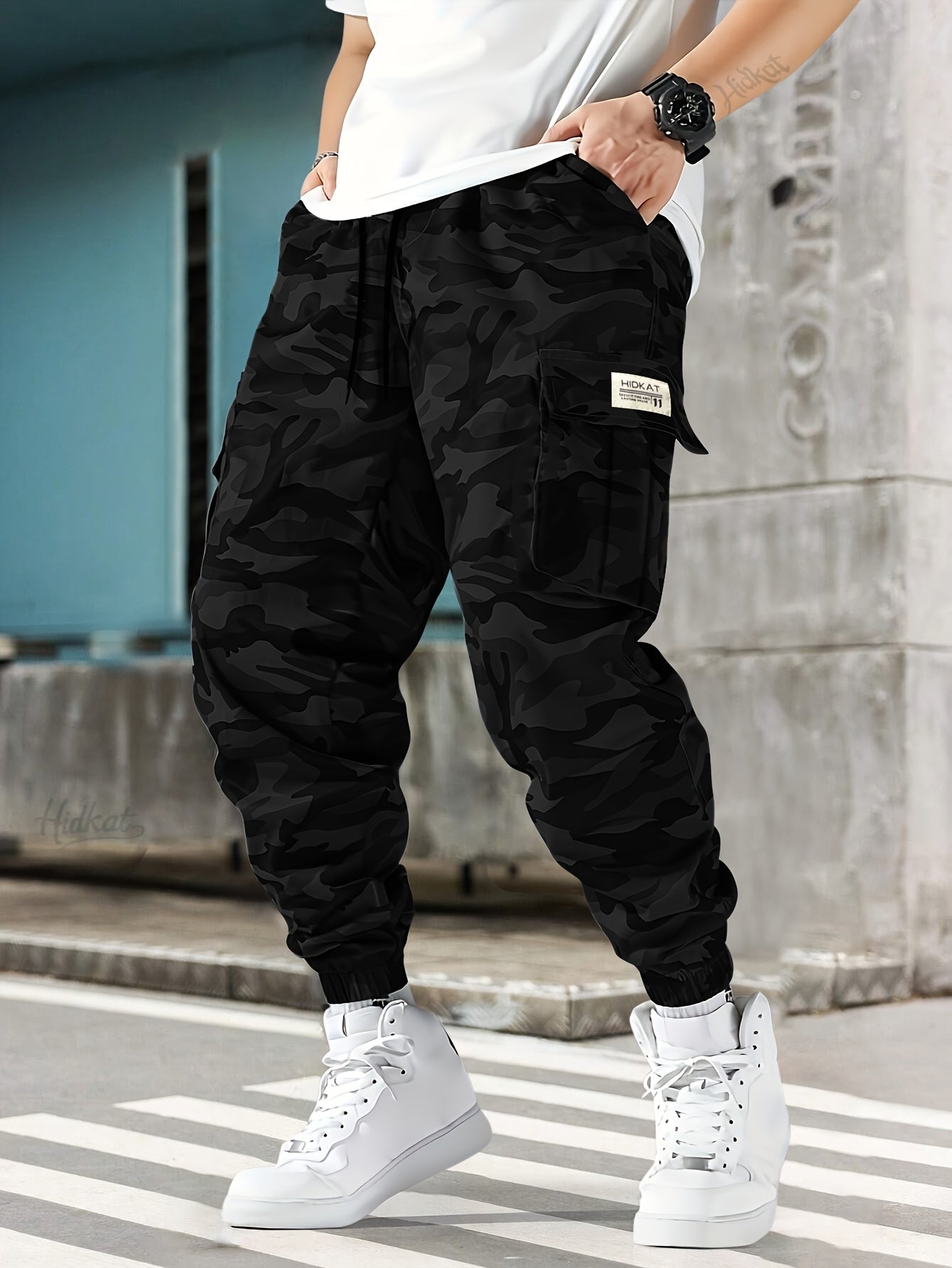 Men's Camo Cargo Pants, Heavy-Duty, Belt-Loop Outdoor