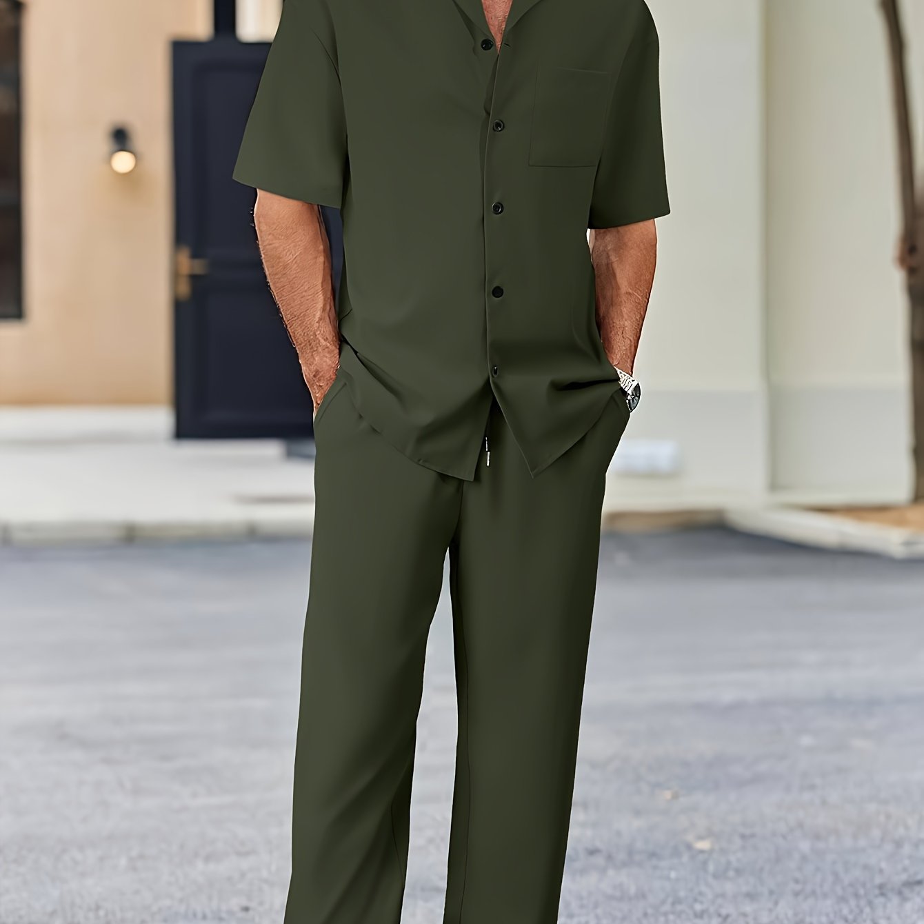 Men's Shirt & Pants Set, Suit-Inspired Casual