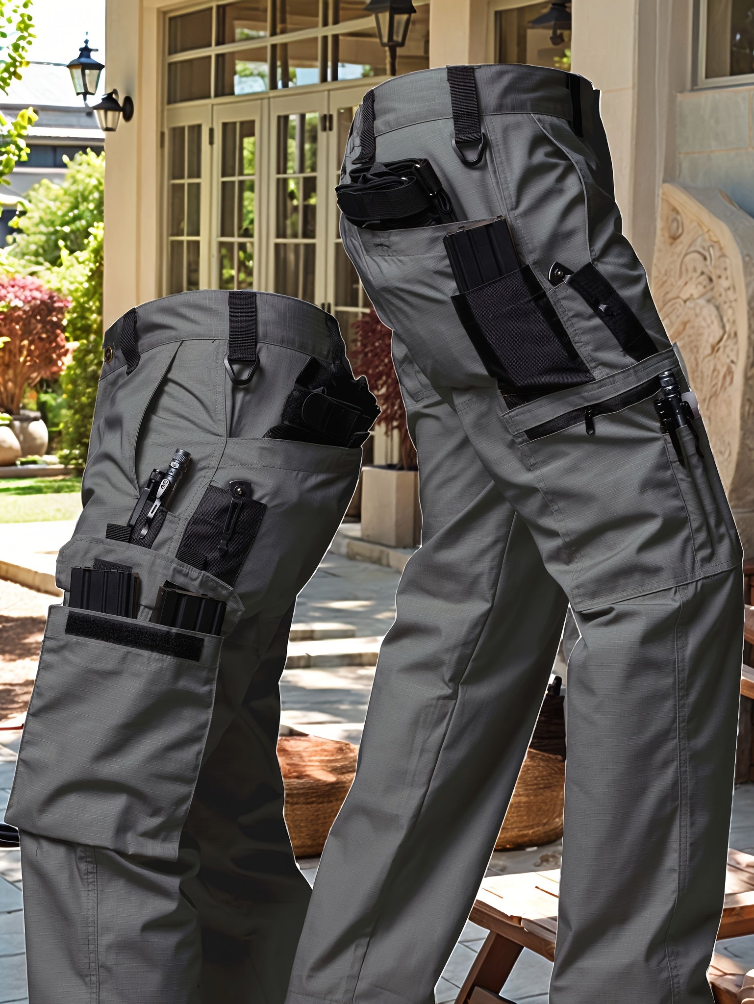 Men's Tactical Cargo Pants, Multi-Pocket, Stretch Ripstop
