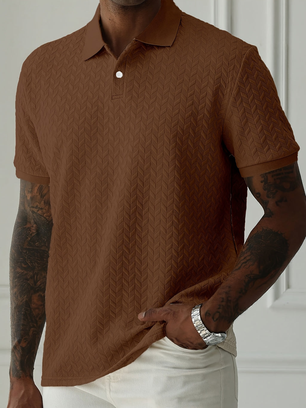 Men's Short-Sleeve Shirt, Casual Solid