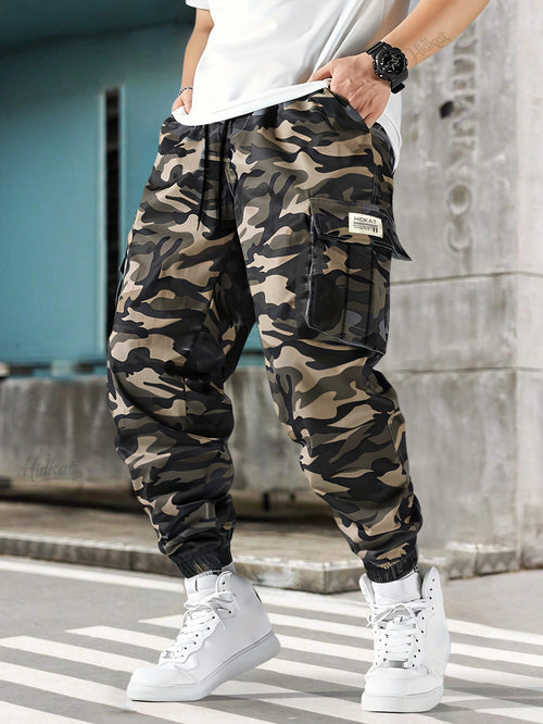 Men's Camo Cargo Pants, Heavy-Duty, Belt-Loop Outdoor