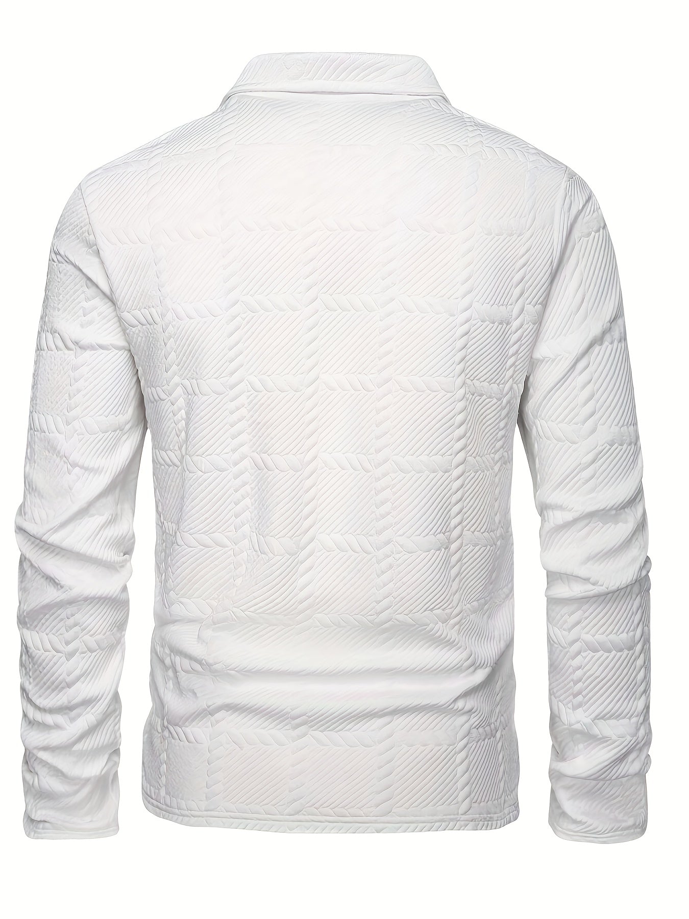 Men's Knit Polo Shirt, Jacquard Texture