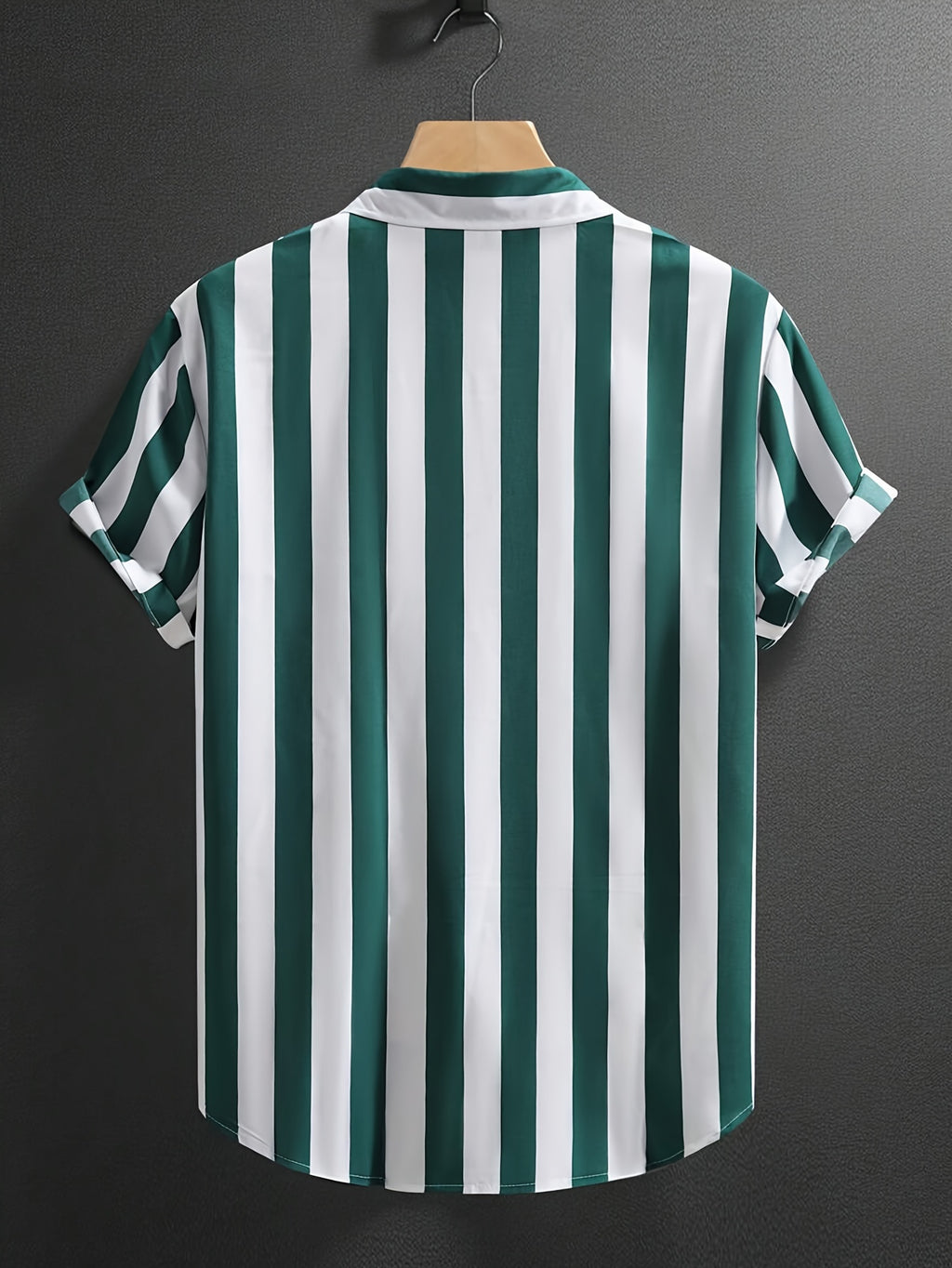 Men's Striped Button-Up Shirt, Casual Breathable