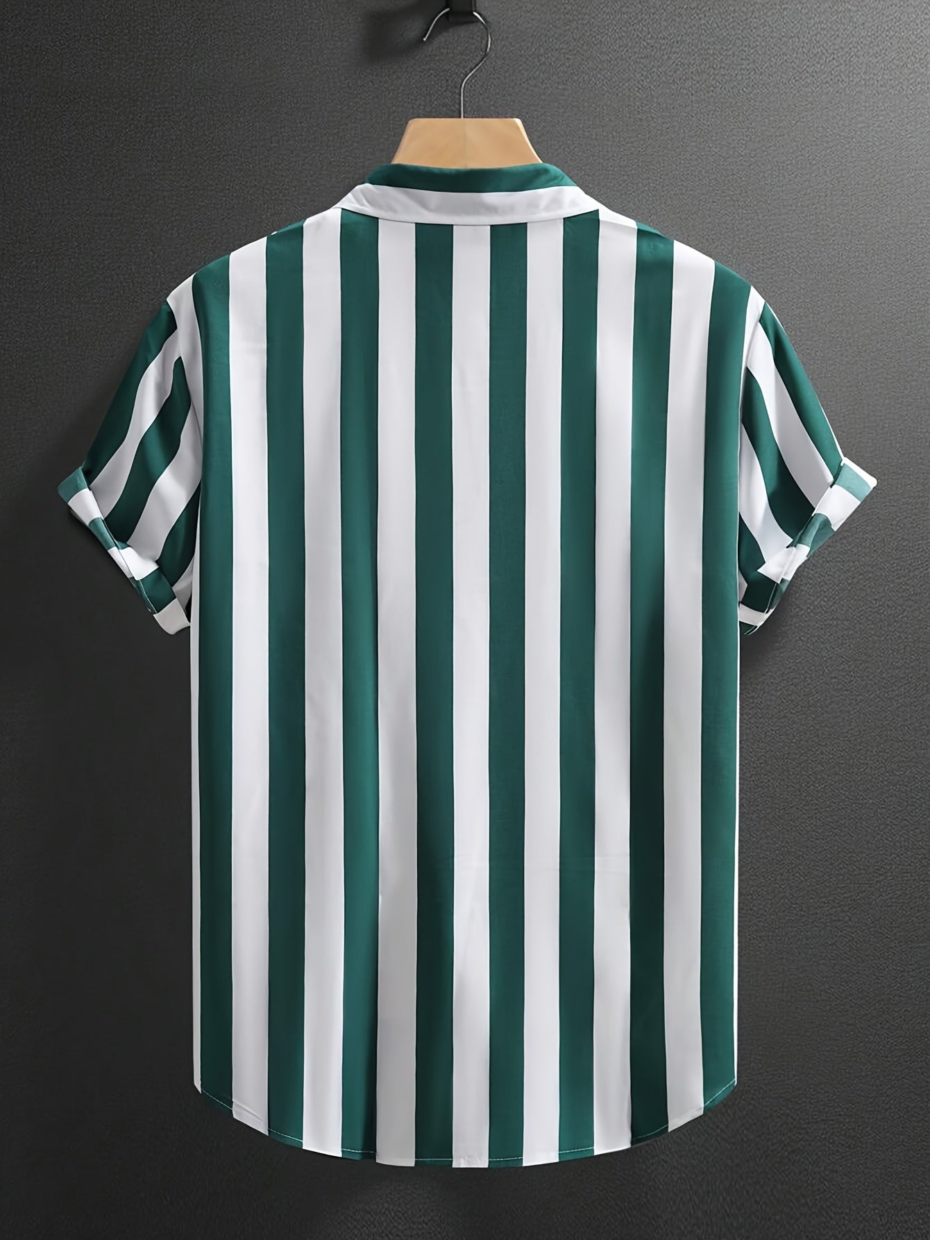 Men's Striped Button-Up Shirt, Casual Breathable