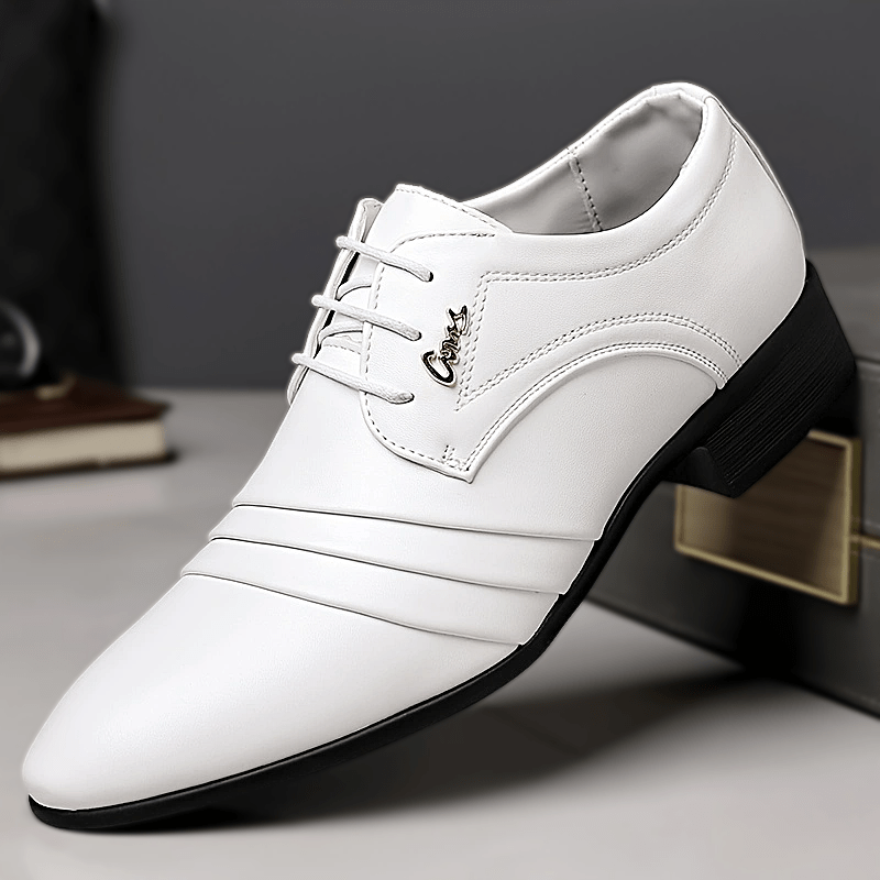 Men's Wedding Dress Loafers, Pointed-Toe White