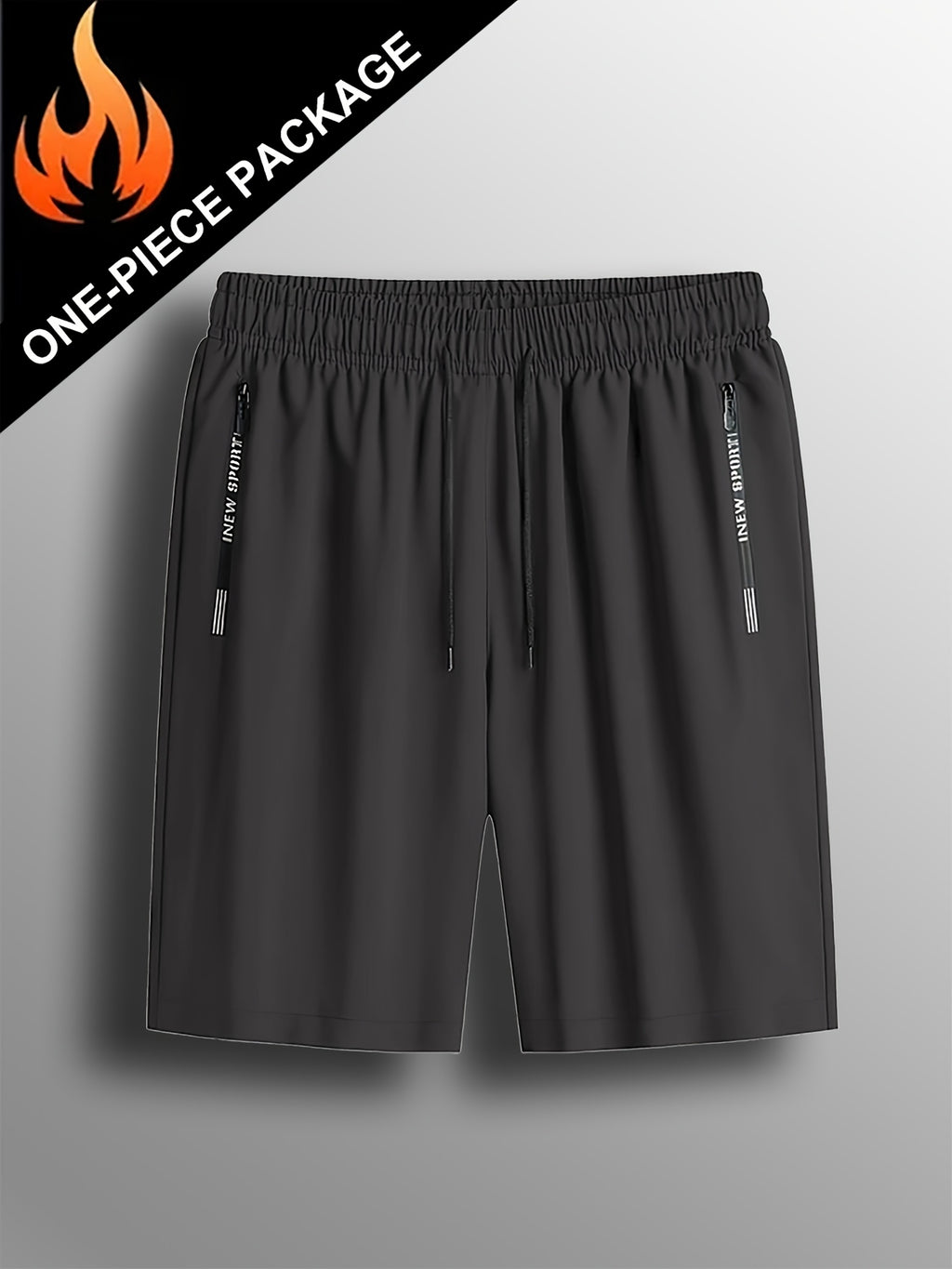 Men's Gym Shorts, Stretch Breathable, Zip Pockets