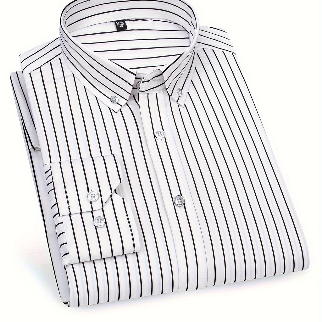 Men's Long-Sleeve Shirt, Vertical Stripe, Slim Dress