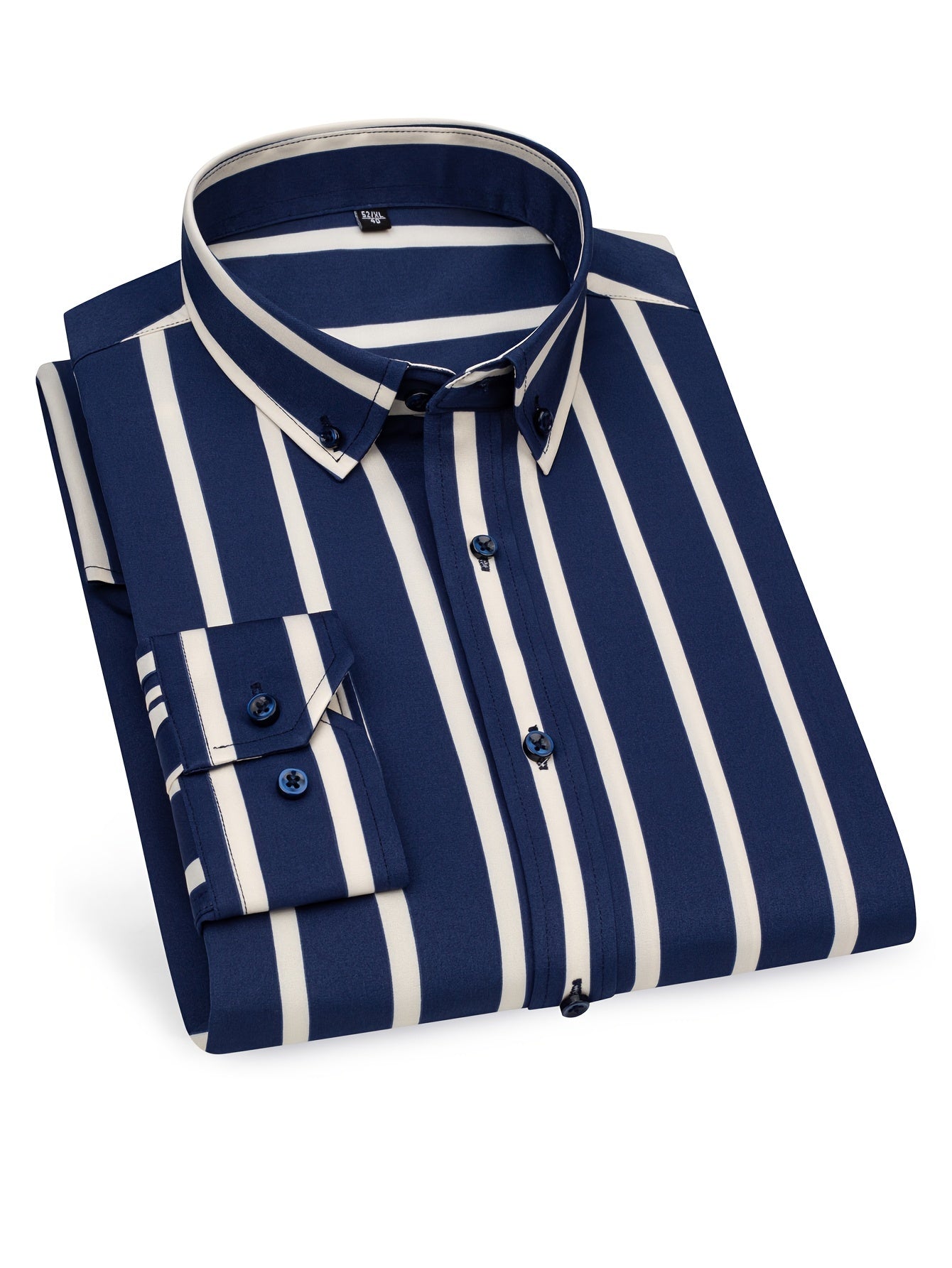Men's Long-Sleeve Shirt, Vertical Stripe, Slim Dress