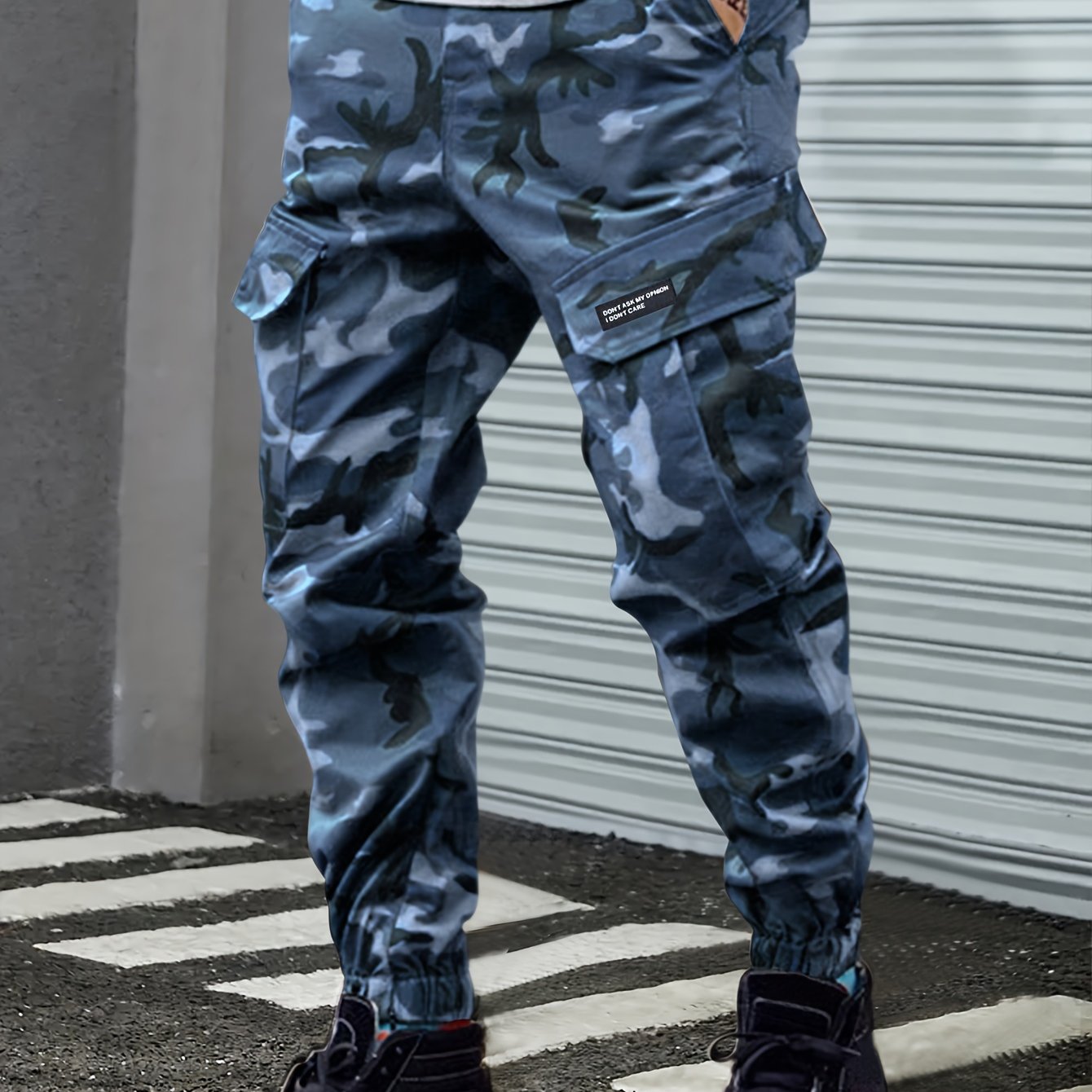 Men's Camo Cargo Pants, Comfort Fit, Drawstring