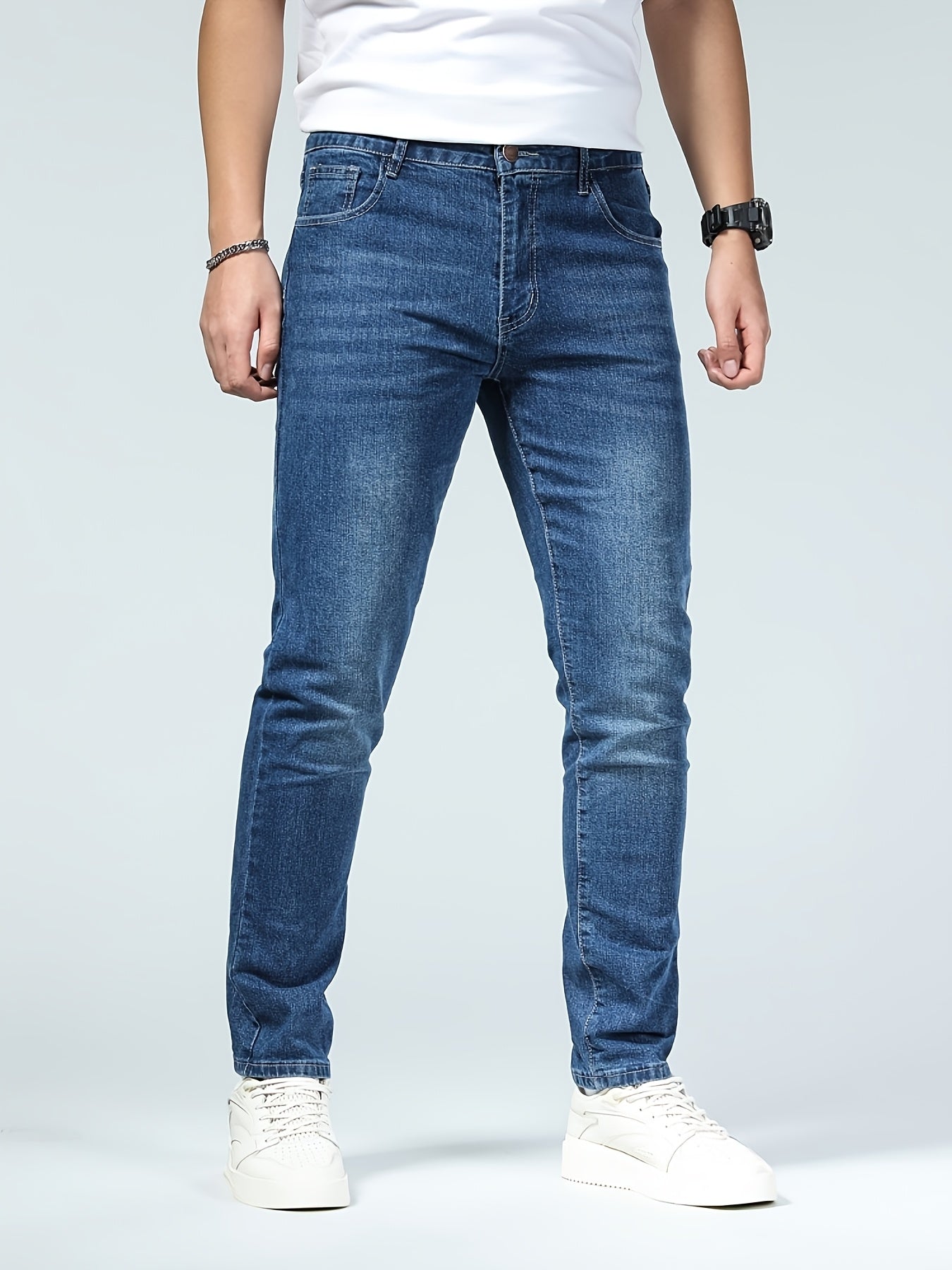 Men's Jeans, Blue Wash, Slim-Fit Stretch
