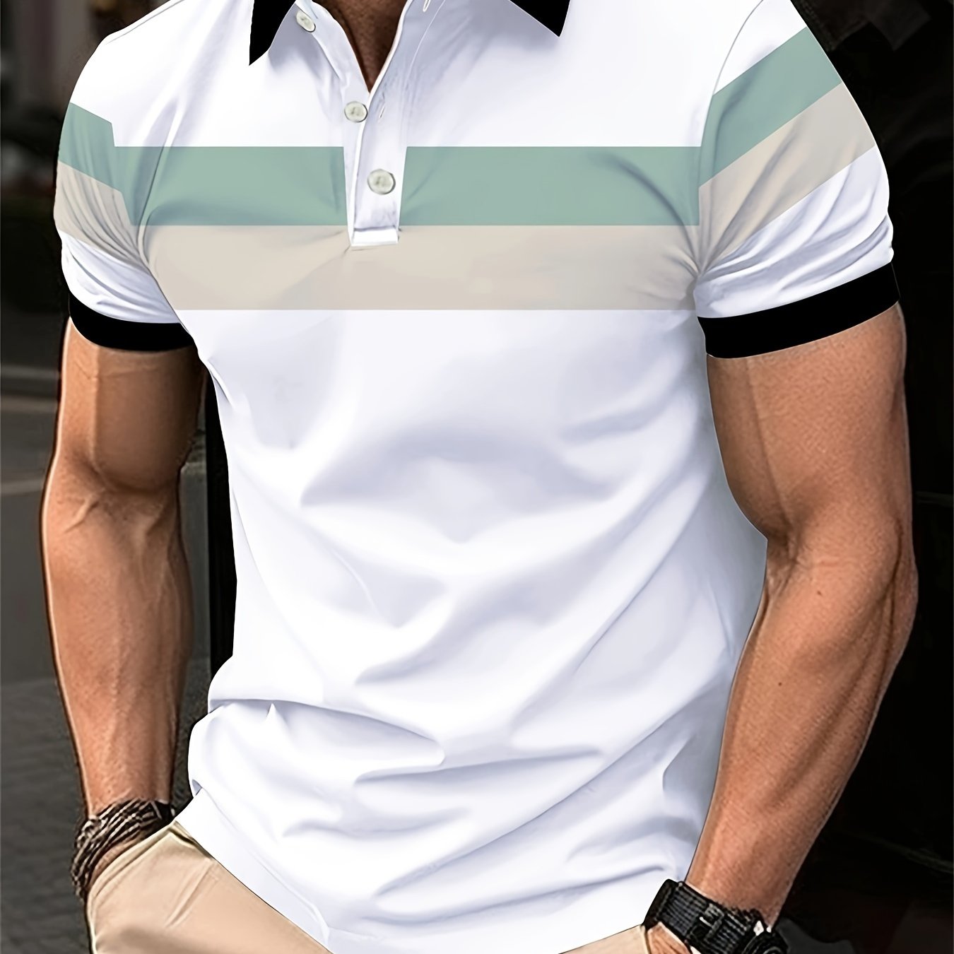 Men's Polo Shirt, Stand-Up Collar, Breathable