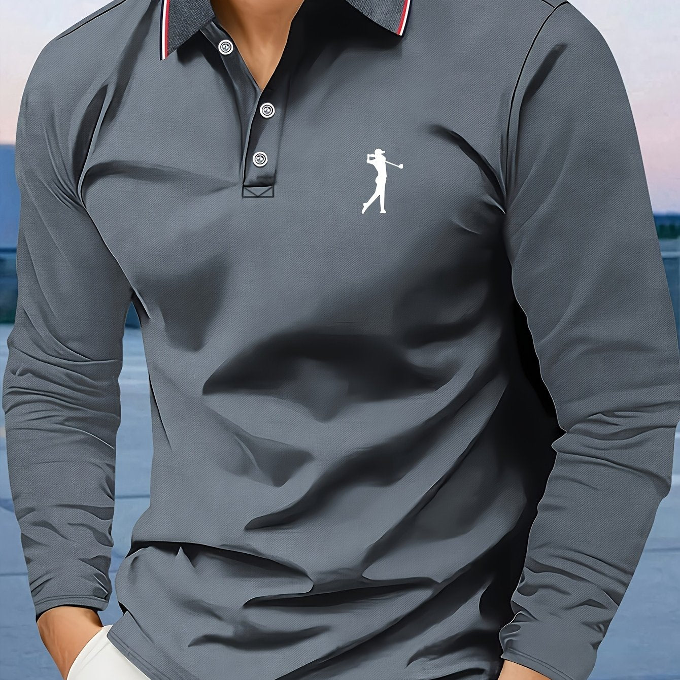 Men's Long-Sleeve Shirt, Printed, Collared Breathable