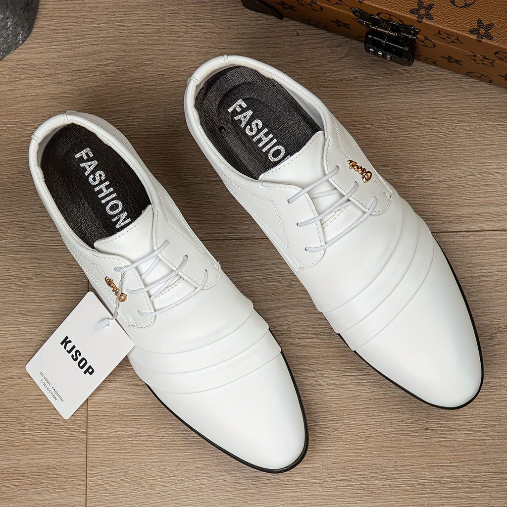 Men's Wedding Dress Loafers, Pointed-Toe White