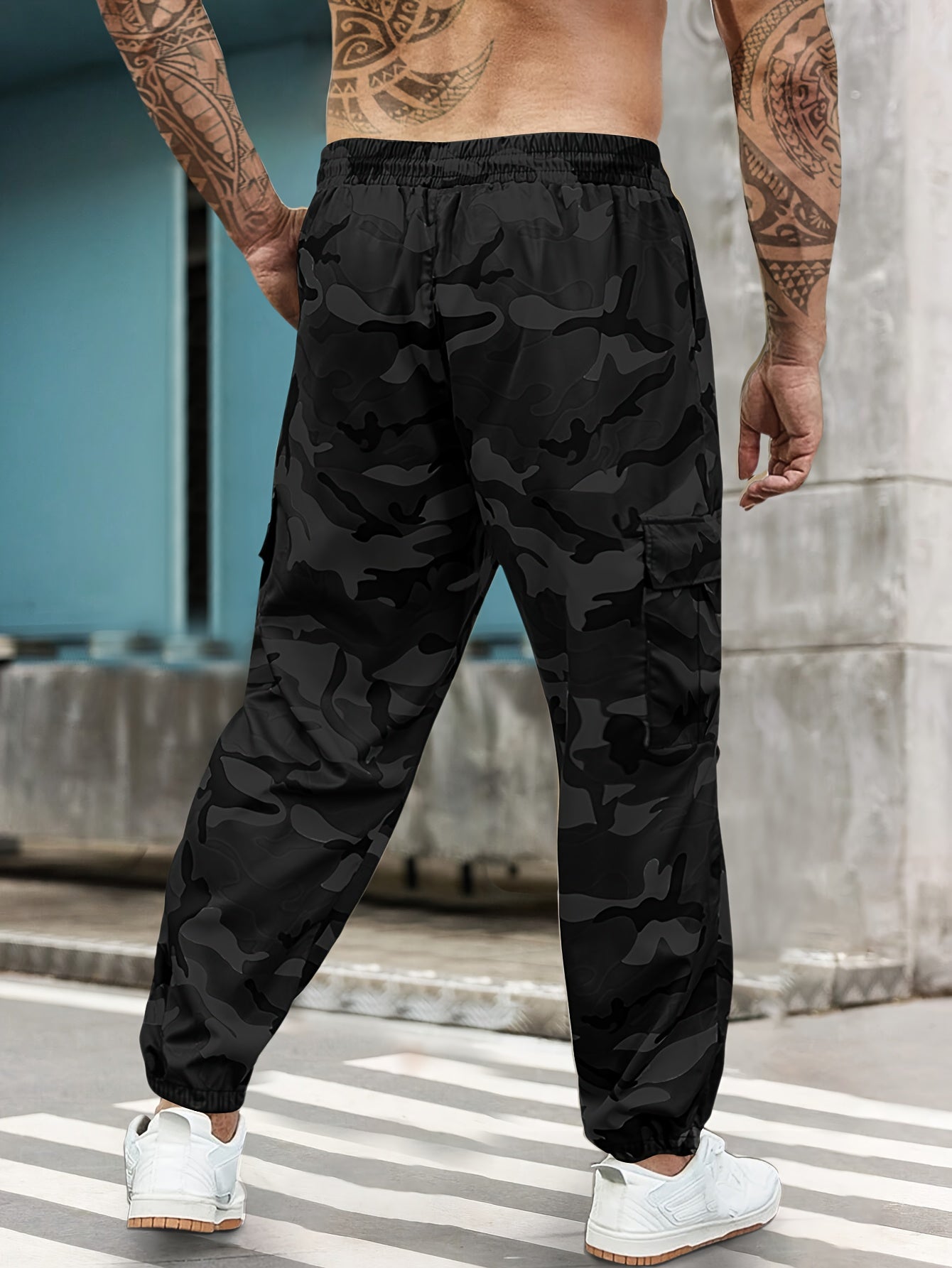 Men's Camo Cargo Pants, Heavy-Duty, Belt-Loop Outdoor