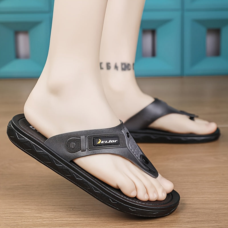 Men's Toe-Post Flip-Flops, Non-Slip Beach