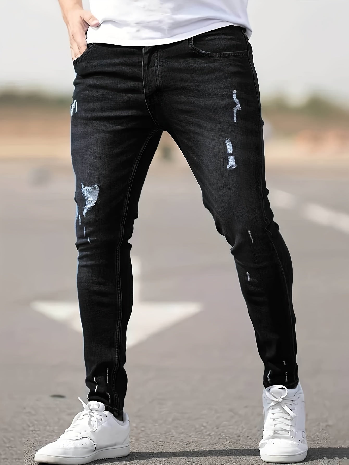 Men's Jeans, Tapered, Slim Distressed