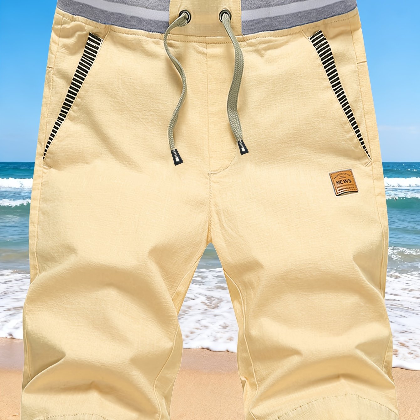 Men's Sports Shorts, Color-Block, Drawstring with Pockets
