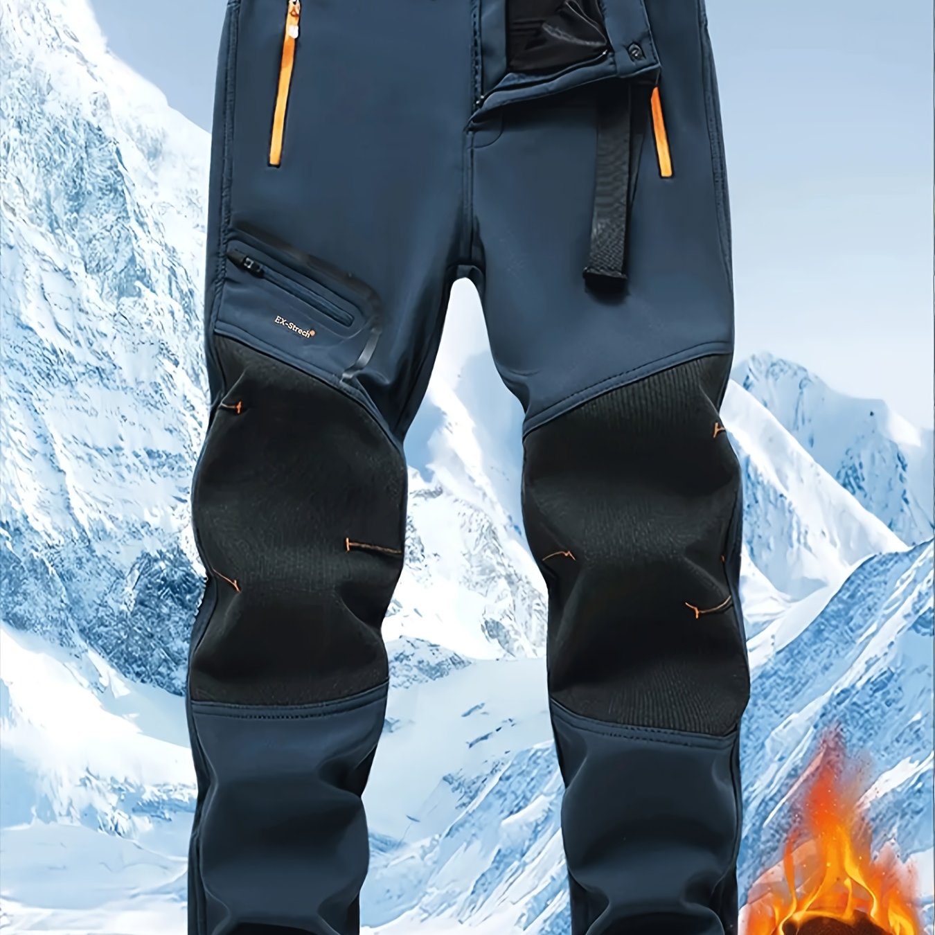 Men's Cargo Pants, Zippered Pockets, Insulated