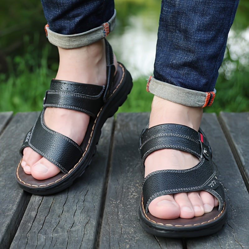 Men's Faux-Leather Beach Sandals, Versatile